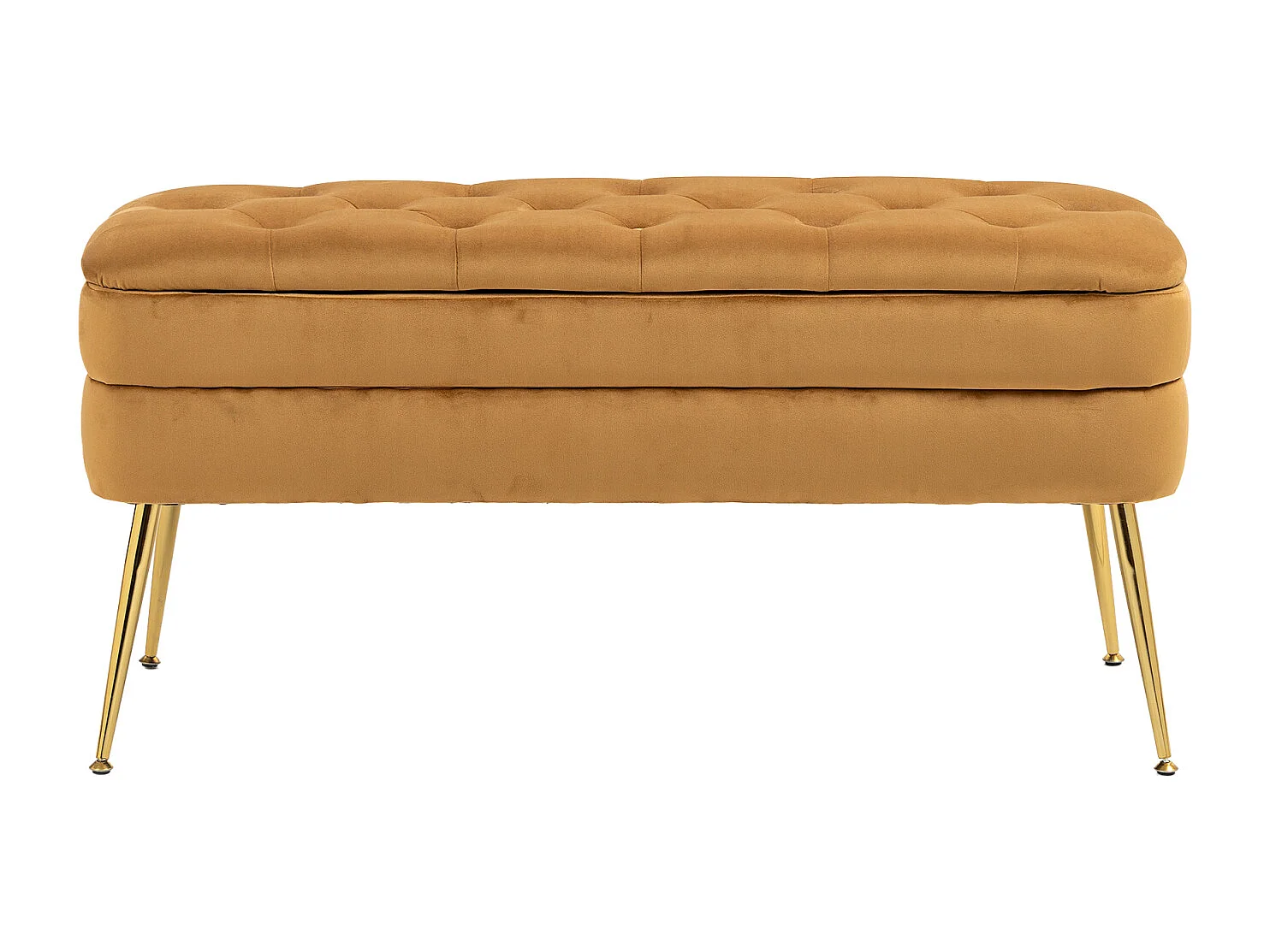 Banco de arrumação otomano estofado, pufe para entrada, sala de estar, quarto, veludo de pelúcia, 104x40x51cm, café