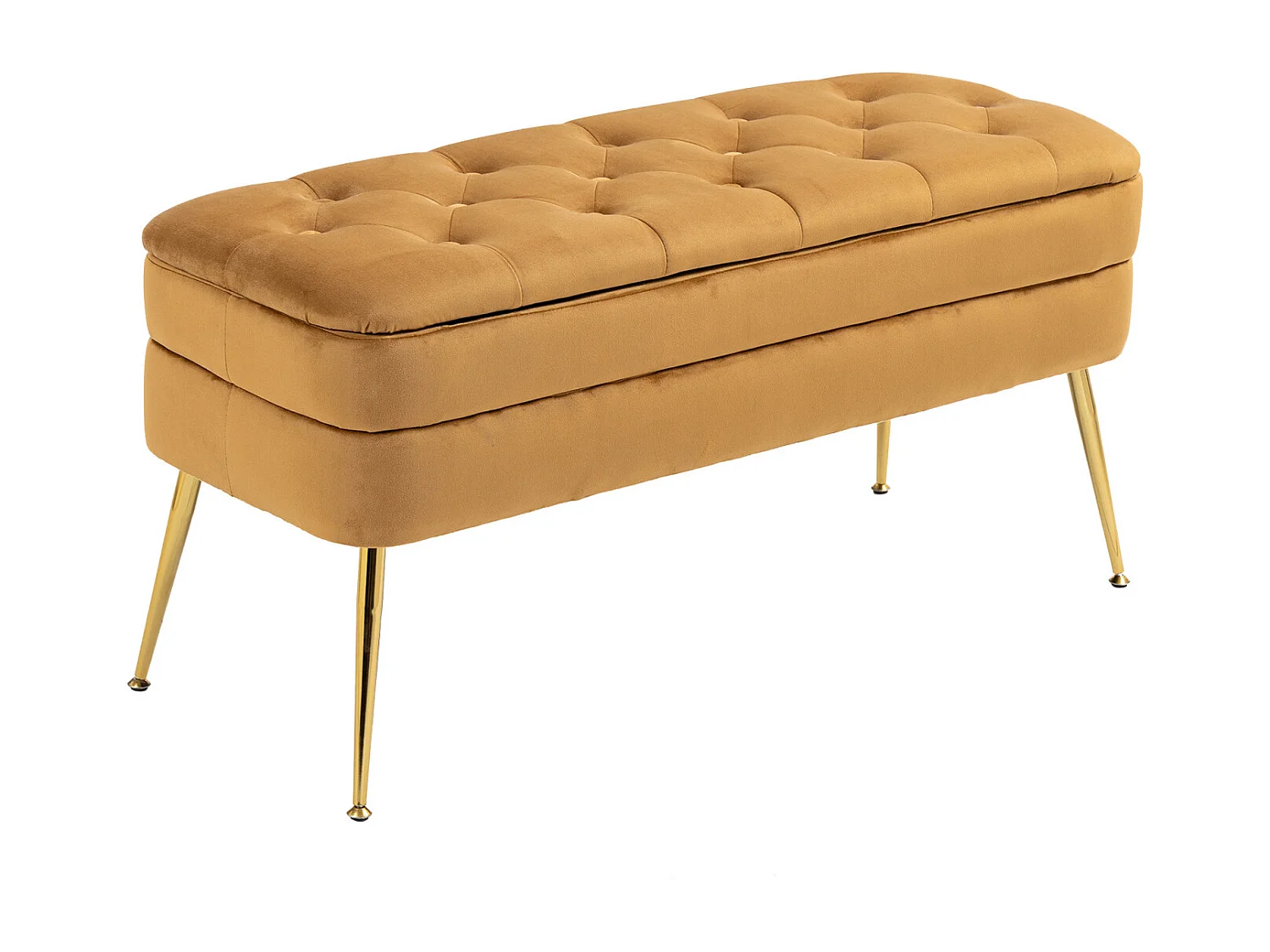 Banco de arrumação otomano estofado, pufe para entrada, sala de estar, quarto, veludo de pelúcia, 104x40x51cm, café