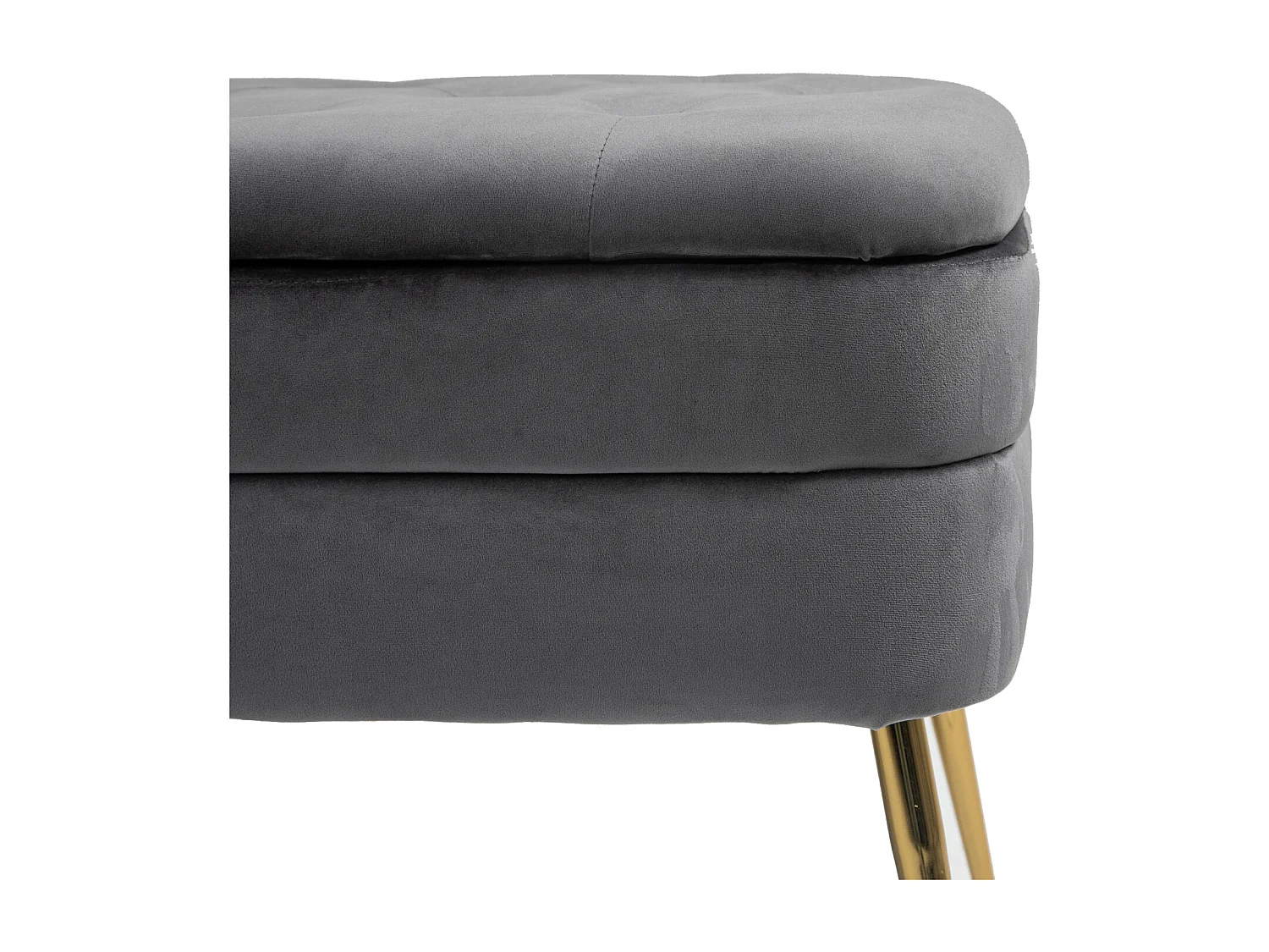 Banco de arrumação otomano estofado pufe para entrada sala de estar quarto veludo 104x40x51cm cinzento
