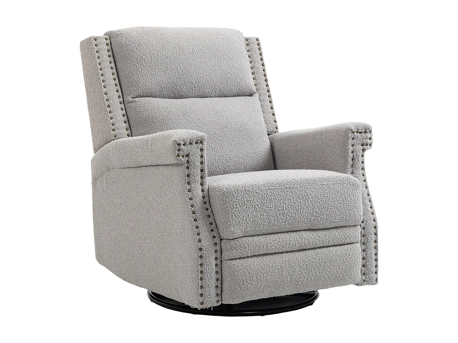 Fauteuil relax, pivotant à 360 degrés, pour la chambre d'enfant, l'hôtel, la chambre à coucher, le bureau et le salon, gris