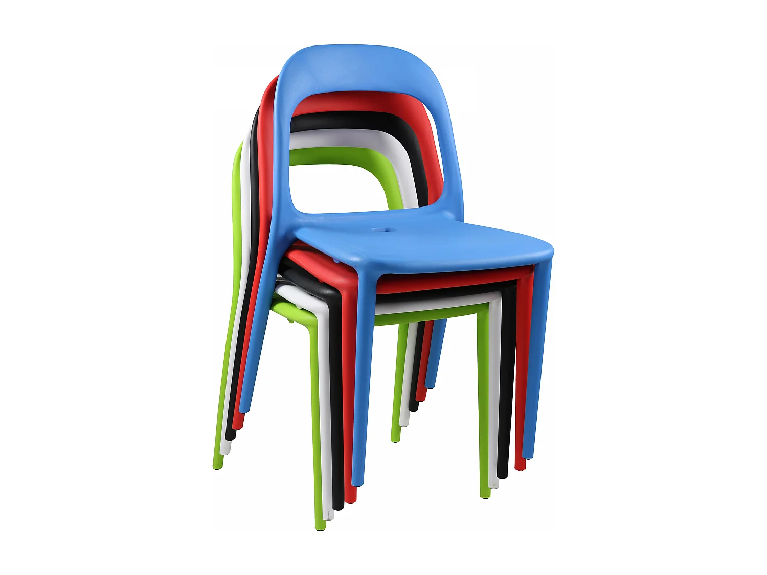 Chaise en plastique de jardin bleu