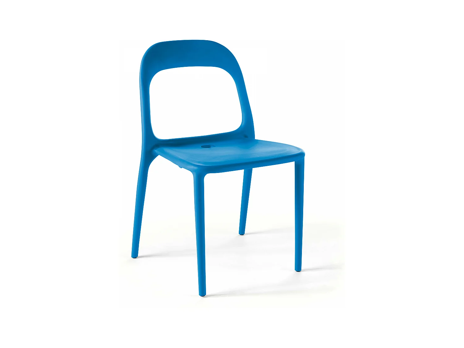 Chaise en plastique de jardin bleu