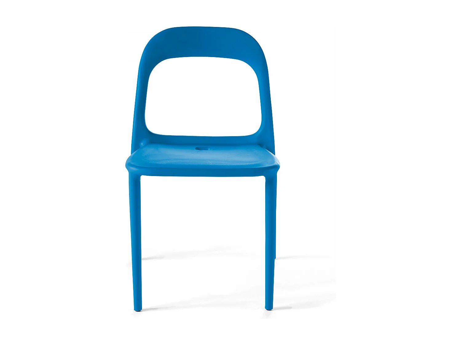 Chaise en plastique de jardin bleu