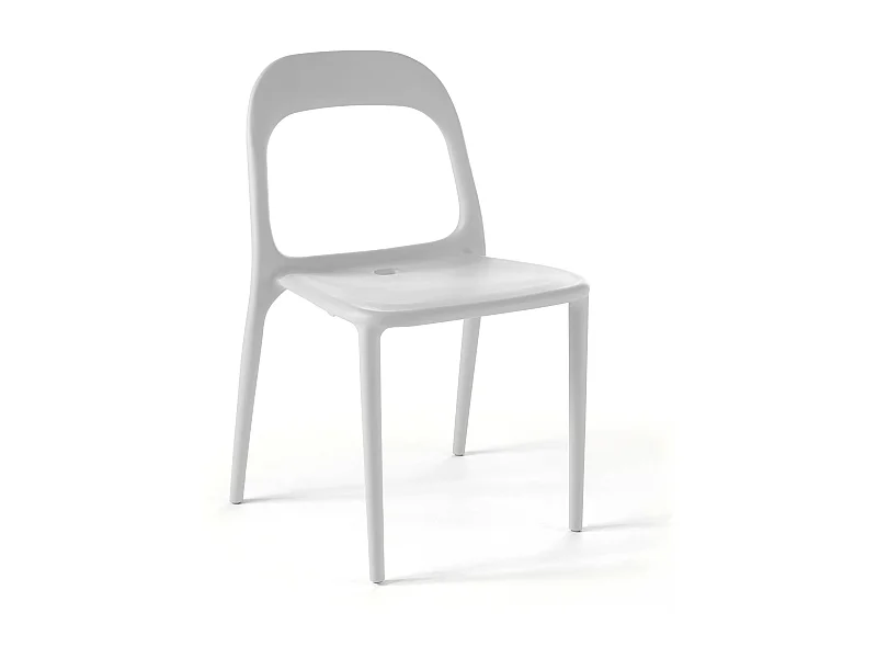 Chaise en plastique blanc