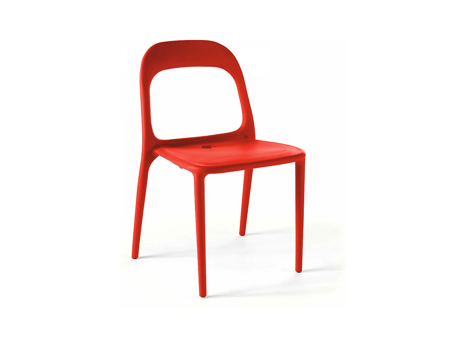 Chaise en plastique de jardin rouge
