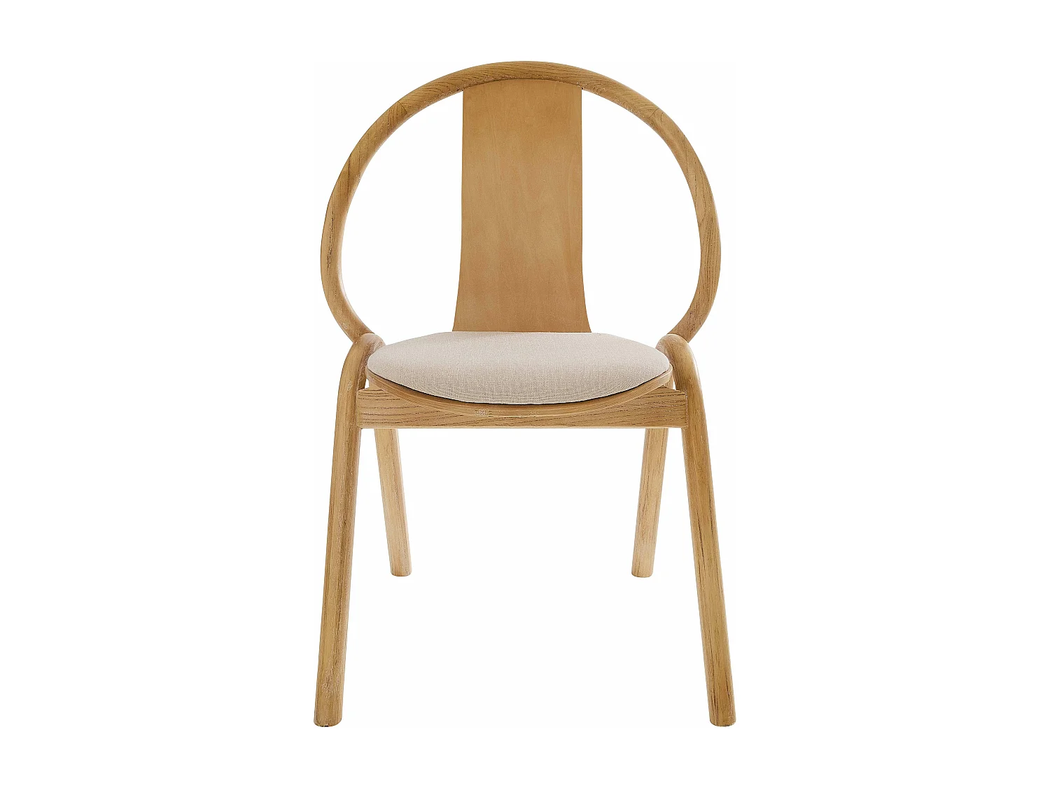 Set van 2 stoelen in Scandinavische stijl in iepenhout