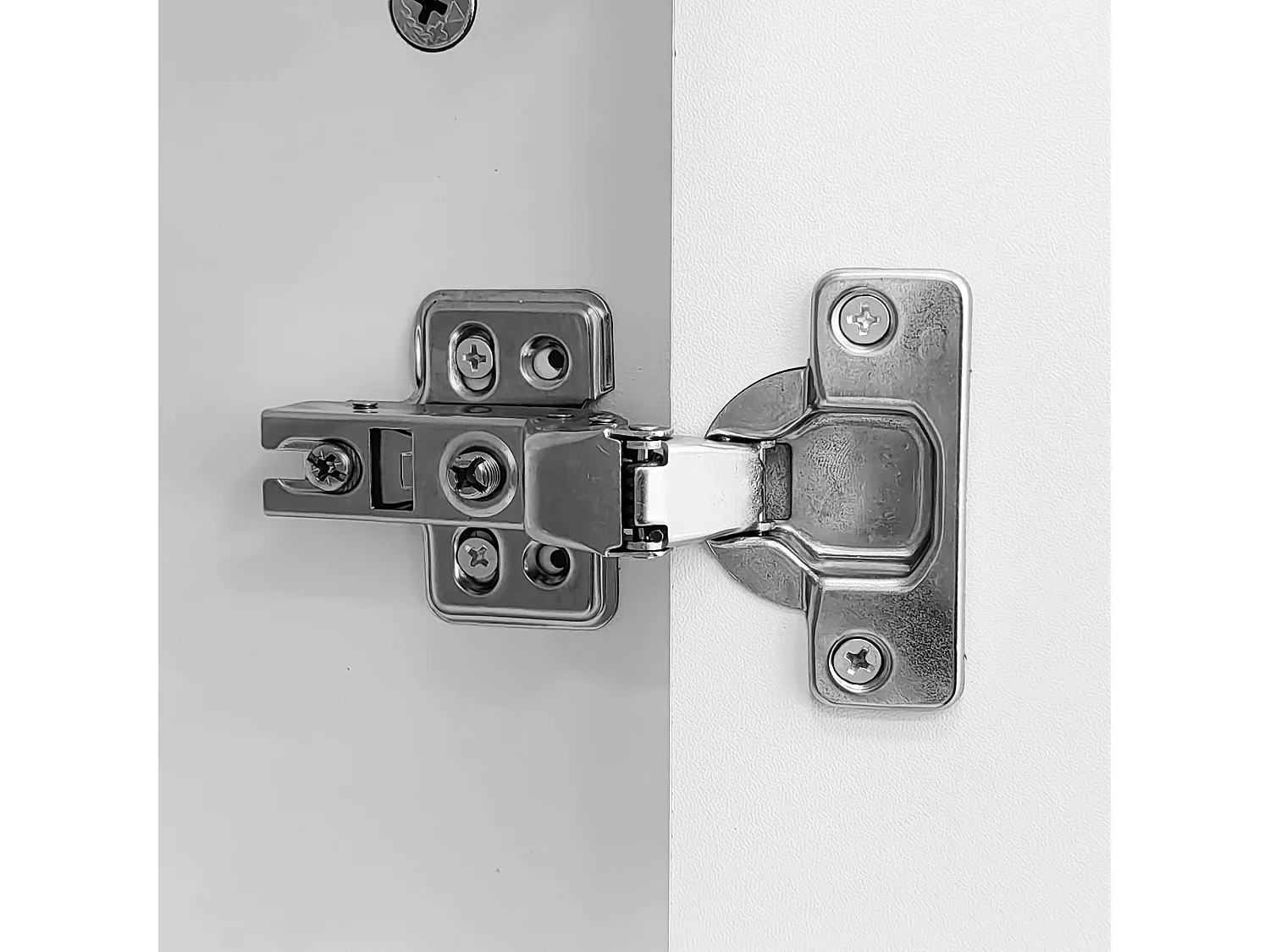 Dressoir 140x80x38cm, met 4 deuren, gouden handgrepen en verstelbare verdelers, elegant design, spaanplaat, wit