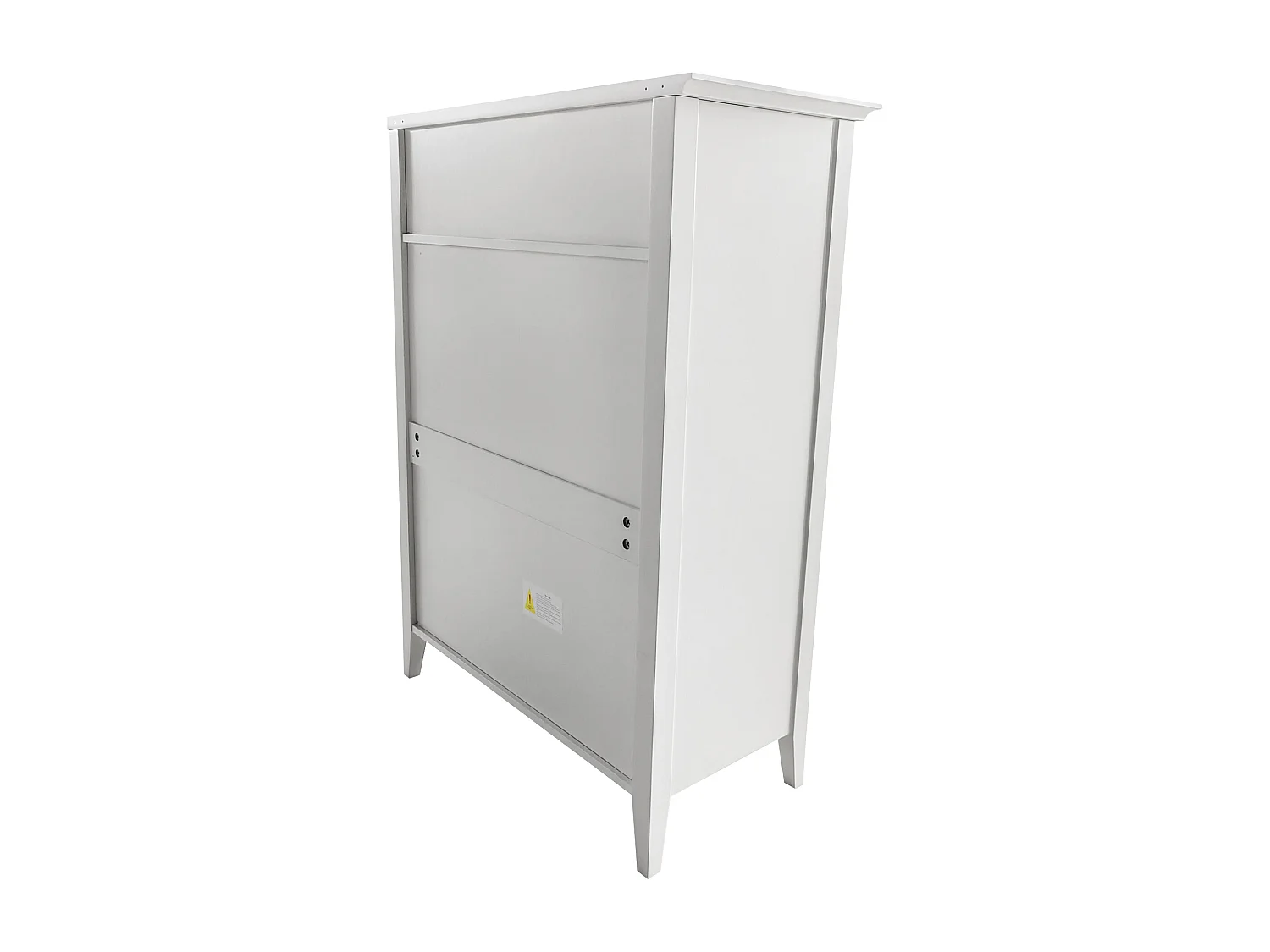 Commode en rotin, pieds en bois massif, surface laquée, 110x38x80cm, blanc
