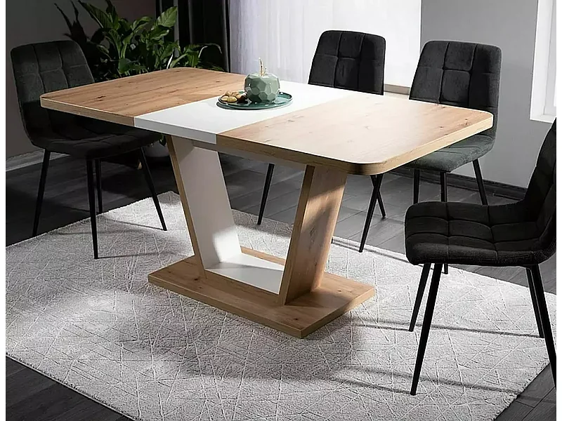 Esstisch Nigel (80x120-160)/Braun&Weiss