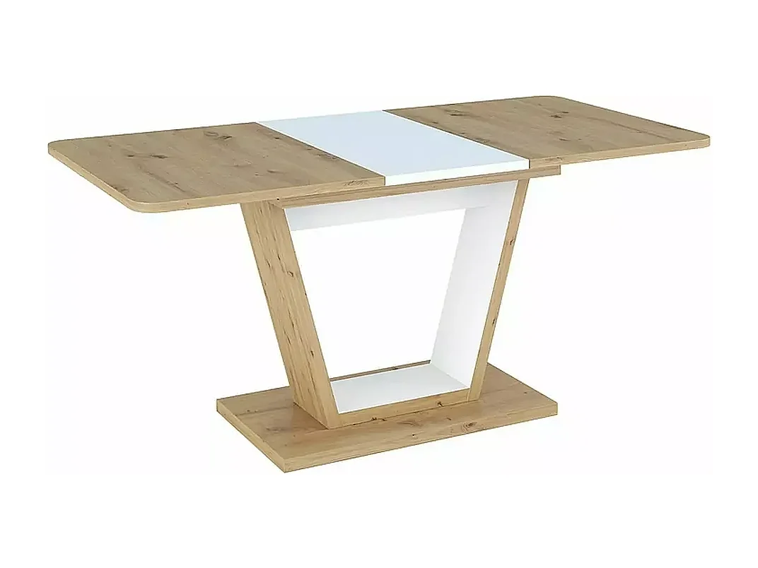 Dining Table Nigel (80x120-160)/Marron&Blanc