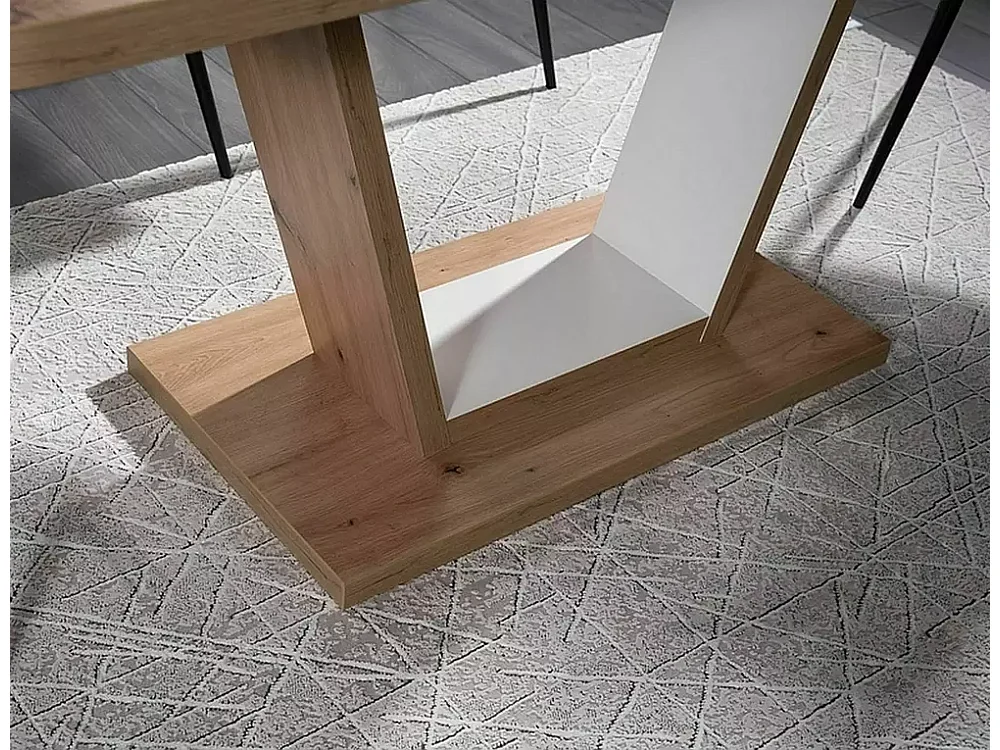 Dining Table Nigel (80x120-160)/Marron&Blanc