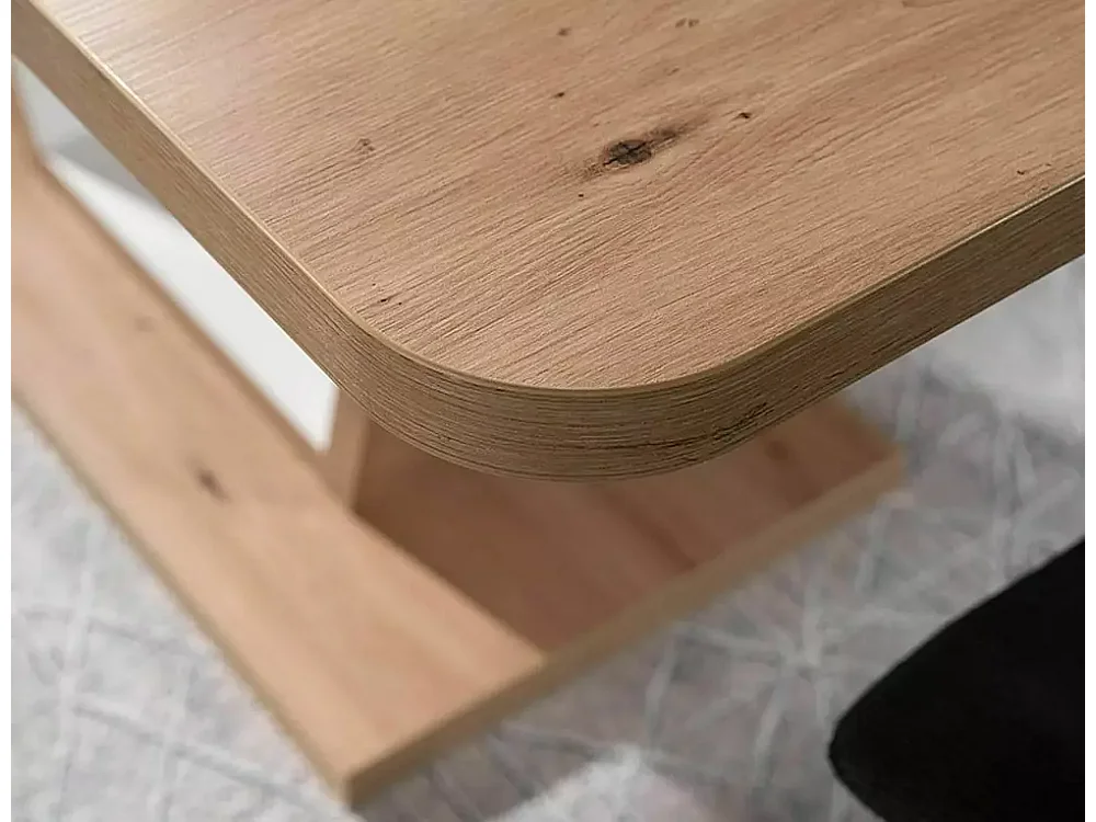 Tavolo da pranzo Nigel (80x120-160)/Marrone&Bianco