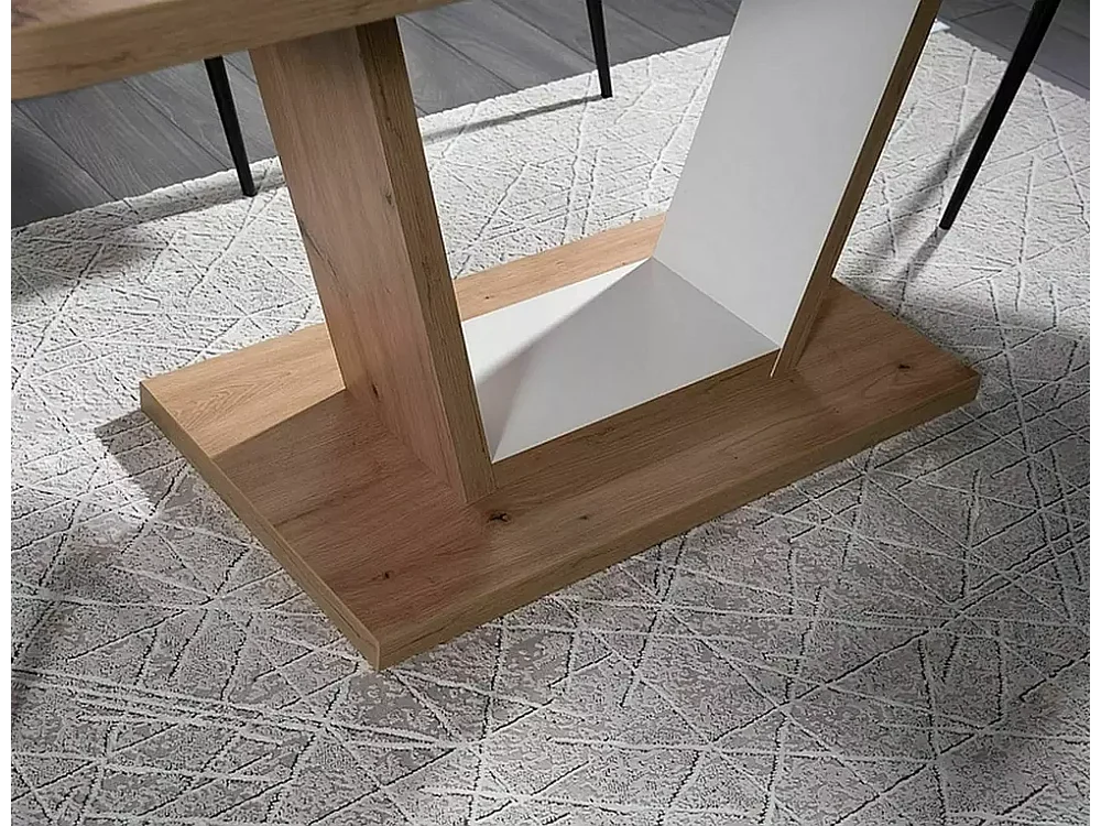 Tavolo da pranzo Nigel (80x120-160)/Marrone&Bianco