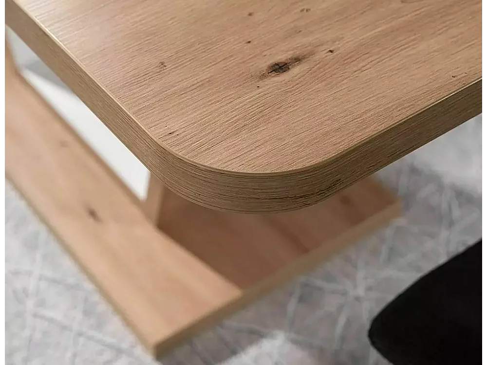 Tavolo da pranzo Nigel (80x120-160)/Marrone&Bianco