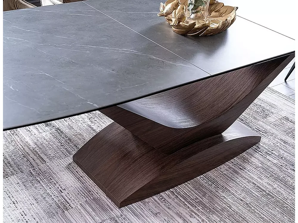 Esstisch Dolce Lux (95x180-240)/Keramik/Grau&Braun