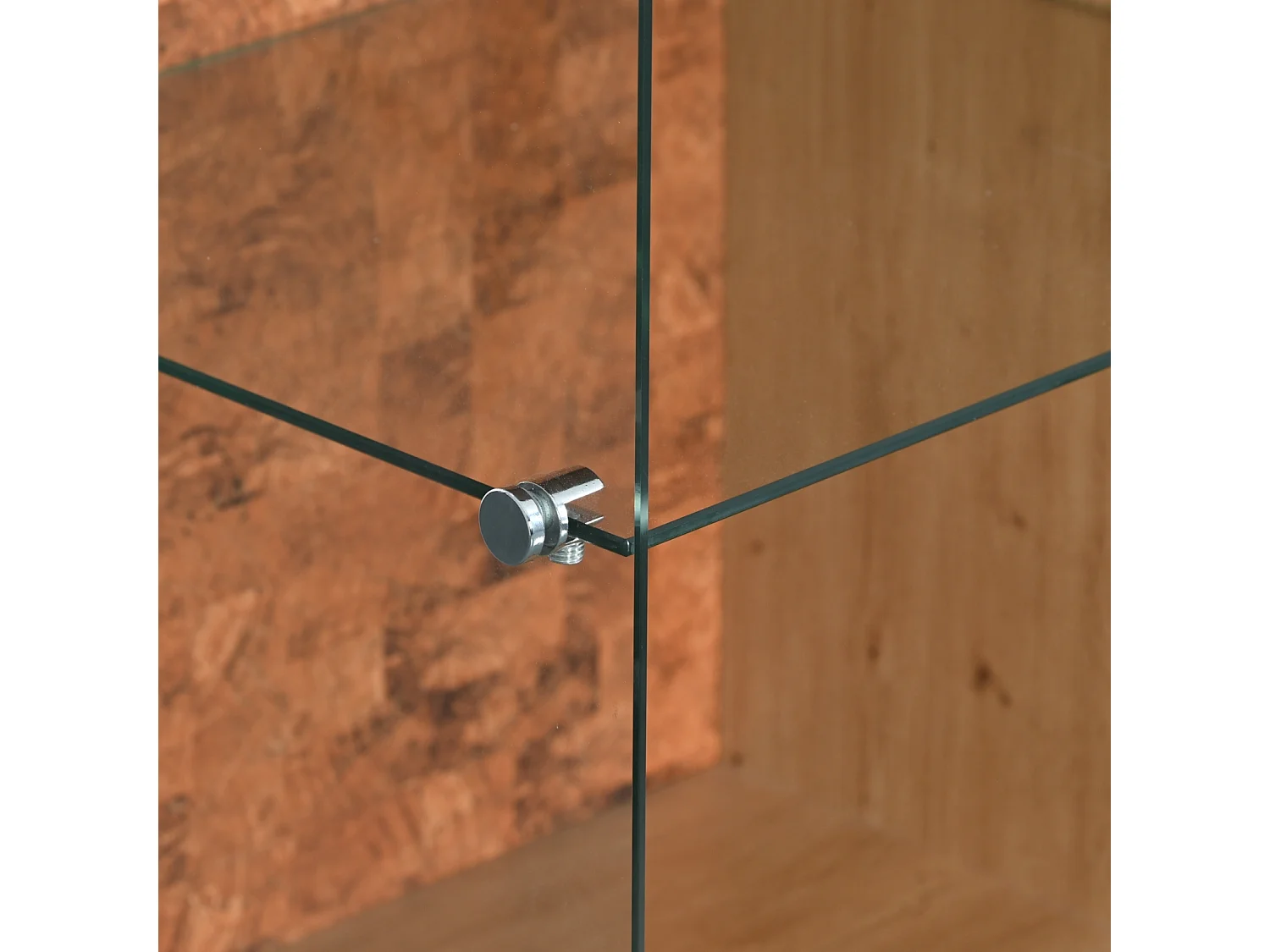 LED Vitrine 150x78x40cm - mit großem Stauraum Glastür - Präsentationsmöbel - Holz natur