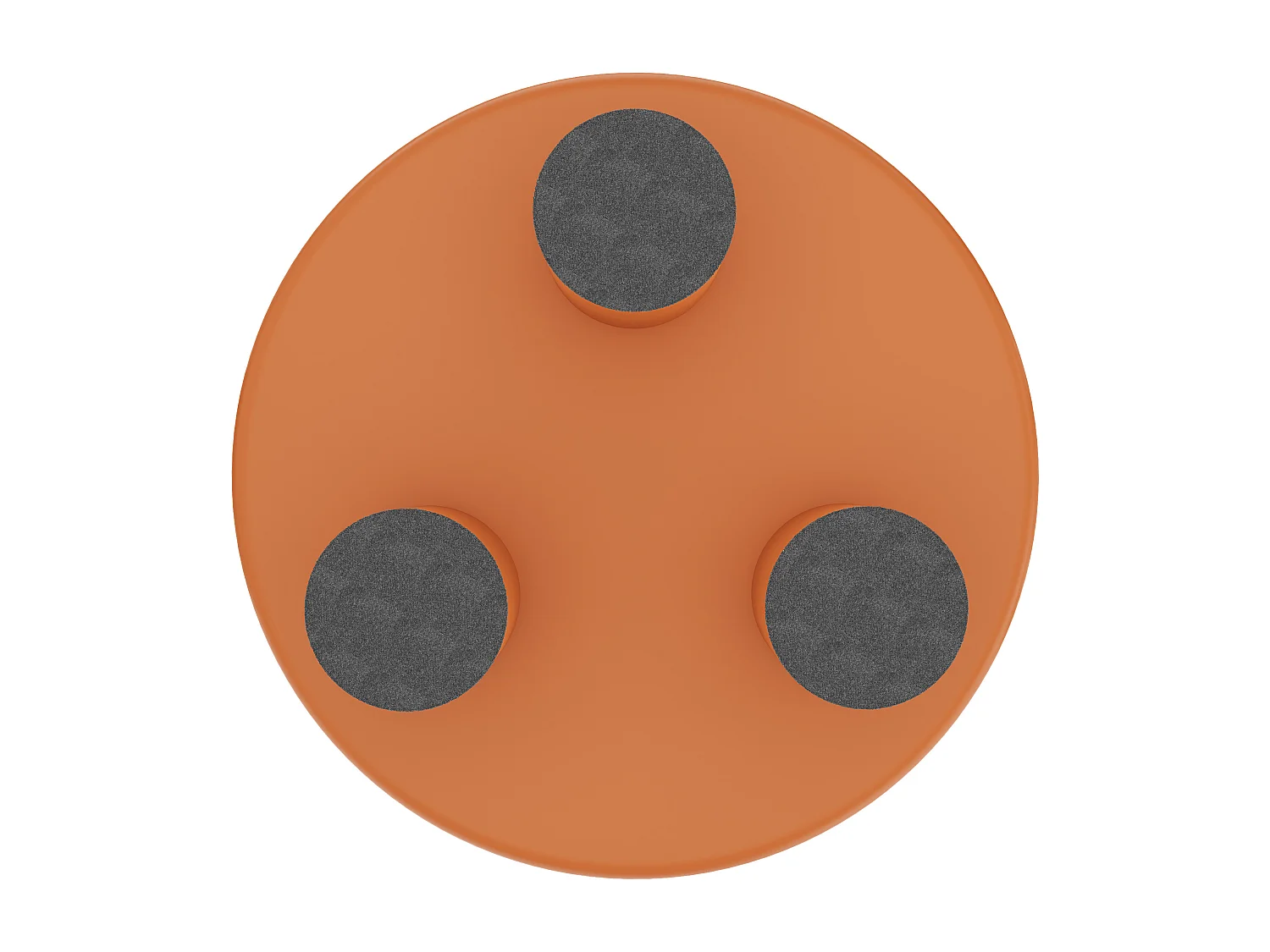 Tavolino rotondo, diametro 72,2 cm, altezza 35,35 cm, piano in MDF verniciato e gambe in PVC arancione