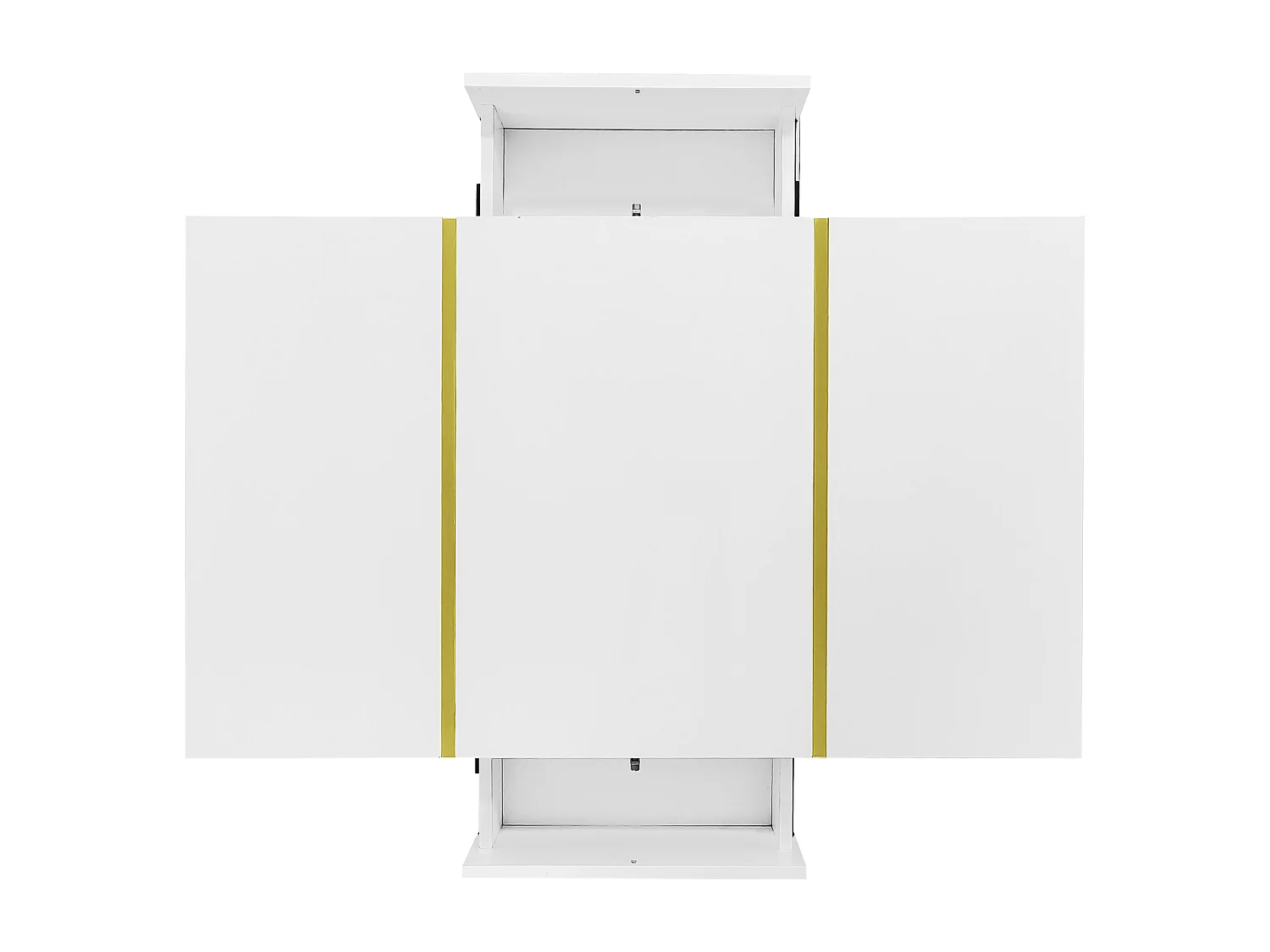 Glanzende salontafel met 2 lades, metalen poten, modern en eenvoudig, woonkamertafel, witte balkon-bijzettafel