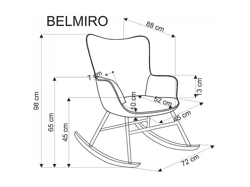 Chaise à bascule Belmiro/Tissu/Vert