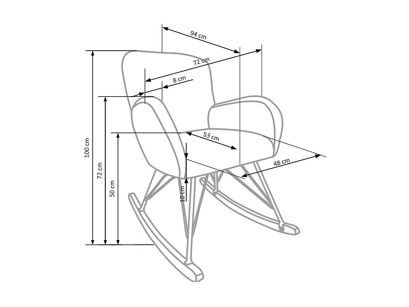 Sedia a dondolo Belmiro/Tessuto/Verde