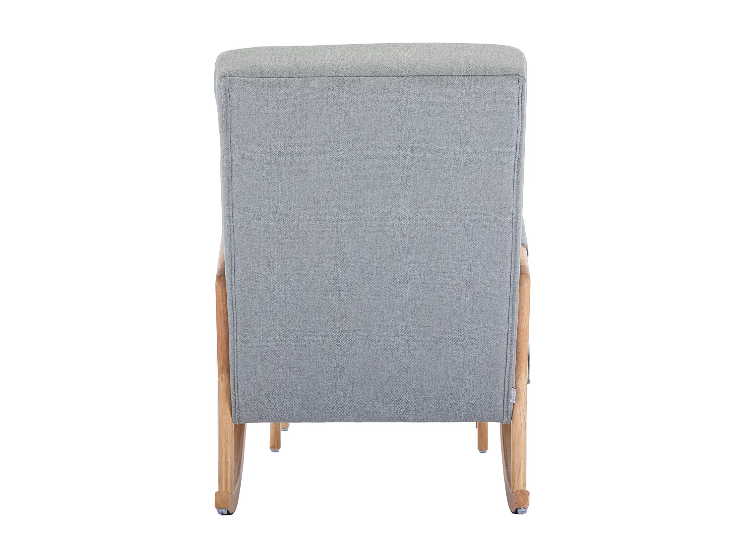 Fauteuil à bascule confortable avec ottoman, Rocking chair mousse avec rembourrage en lin, supporte 300 lb 65x85x94cm, gris clair