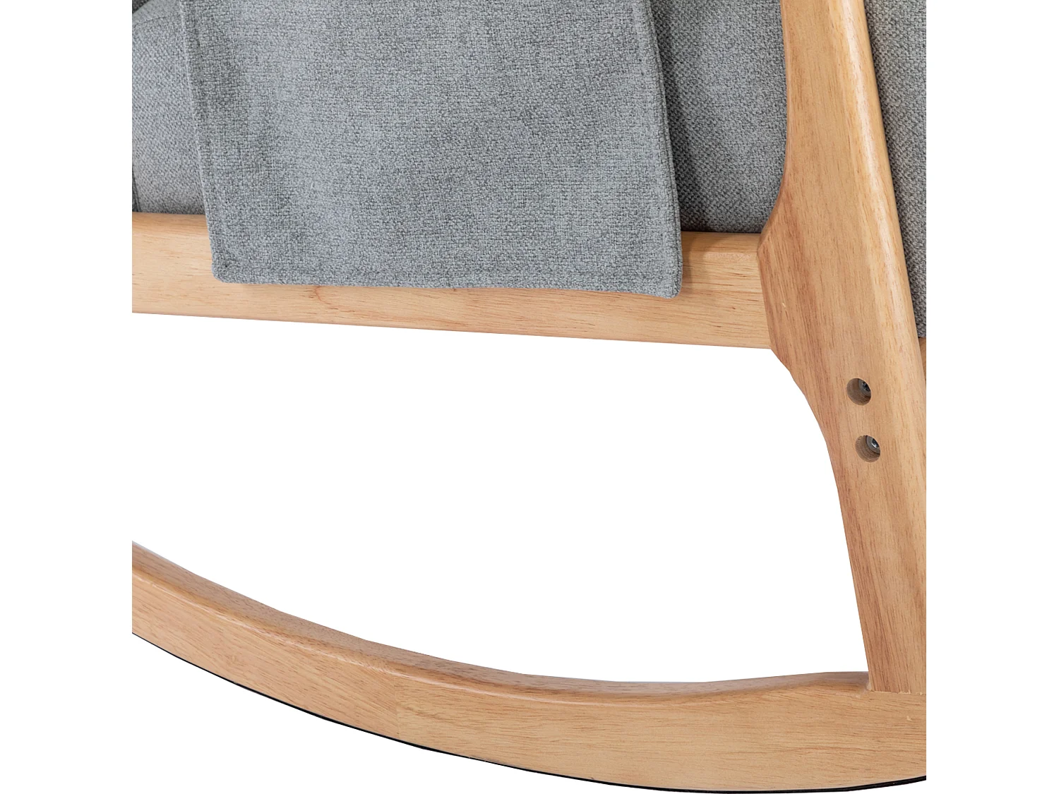 Fauteuil à bascule confortable avec ottoman, Rocking chair mousse avec rembourrage en lin, supporte 300 lb 65x85x94cm, gris clair