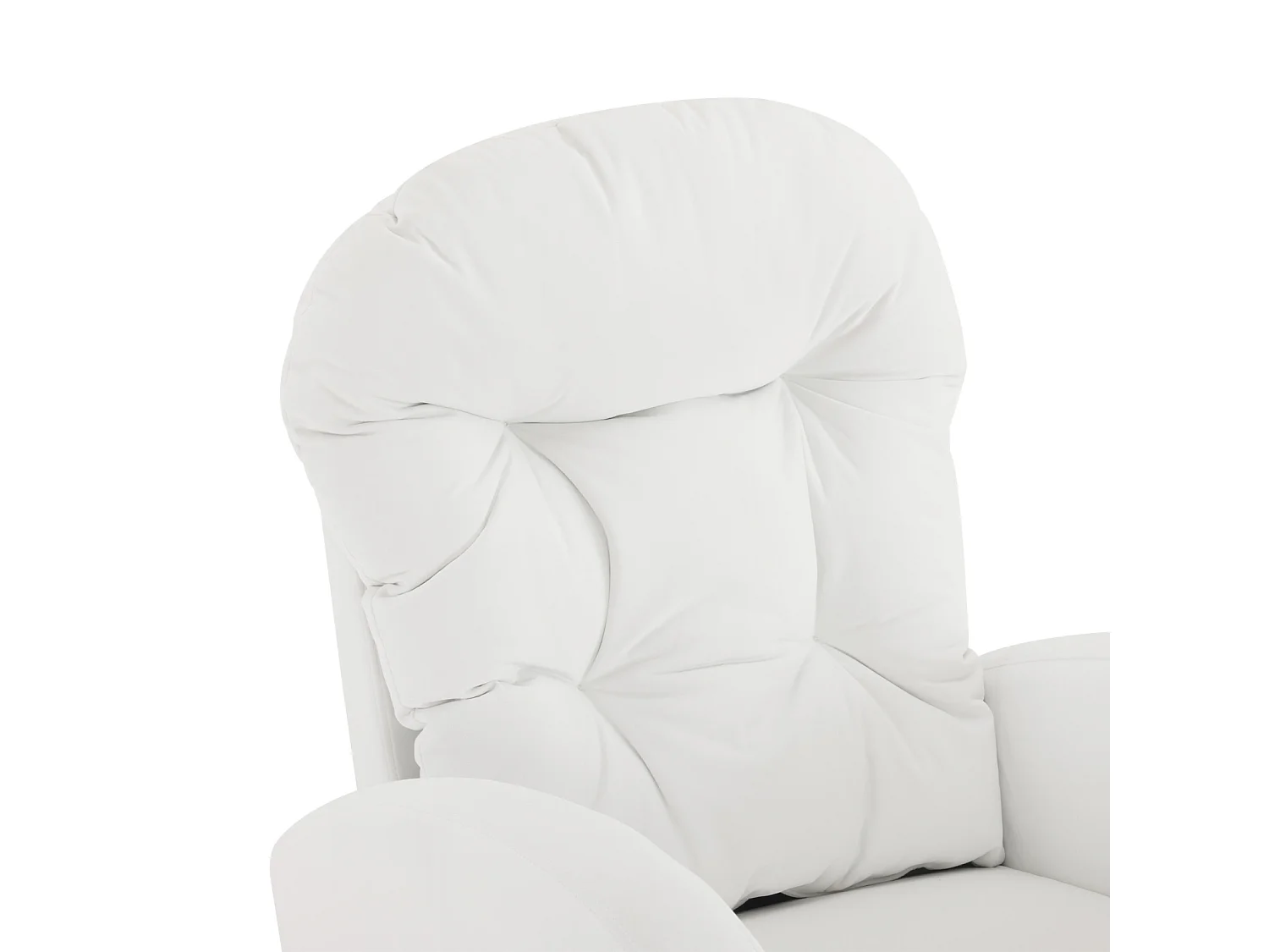 Schommelstoel, gestoffeerde chaise longue voor woonkamer, massief houten poten 68,5x101x88cm, wit