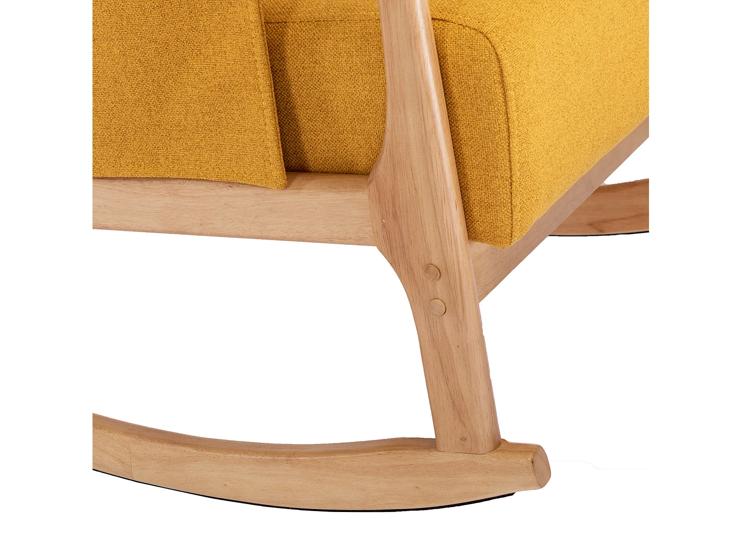 Comfortabele schommelstoel met voetenbank, schommelstoel van schuim met linnen bekleding, ondersteunt 300 lbs 65x85x94cm, Yellowv