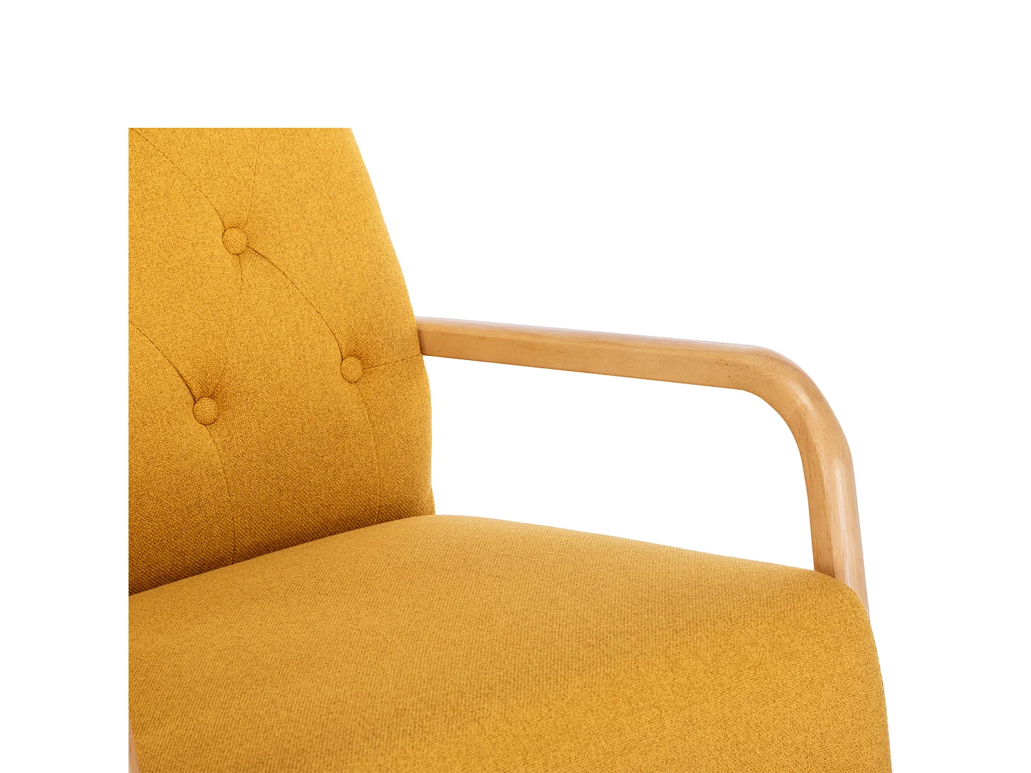 Comfortabele schommelstoel met voetenbank, schommelstoel van schuim met linnen bekleding, ondersteunt 300 lbs 65x85x94cm, Yellowv