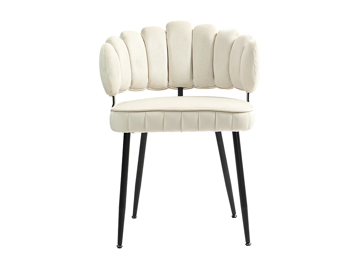 Set van 2 zachte fluwelen eetkamerstoelen, comfortabele gestoffeerde woonkamerstoel, make-upkamer/slaapkamer, moderne vingervormige rugleuning, kaptafel beige