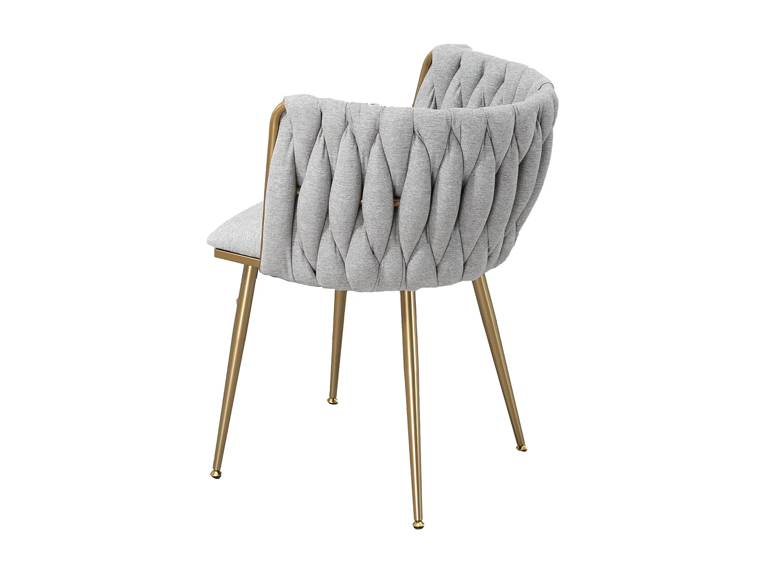 Chaise de salle à manger décontractée, canapé, chaise longue rembourrée en tissu de lin (pieds en fer), 2 pièces/ensemble, Gris