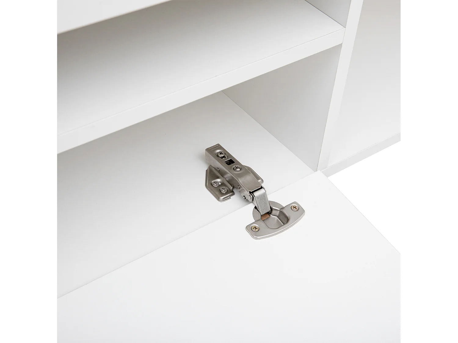 Meuble TV moderne blanc, panneau lumineux, éclairage LED variable, salon et salle à manger 240cm (panneau brillant, pas brillant)