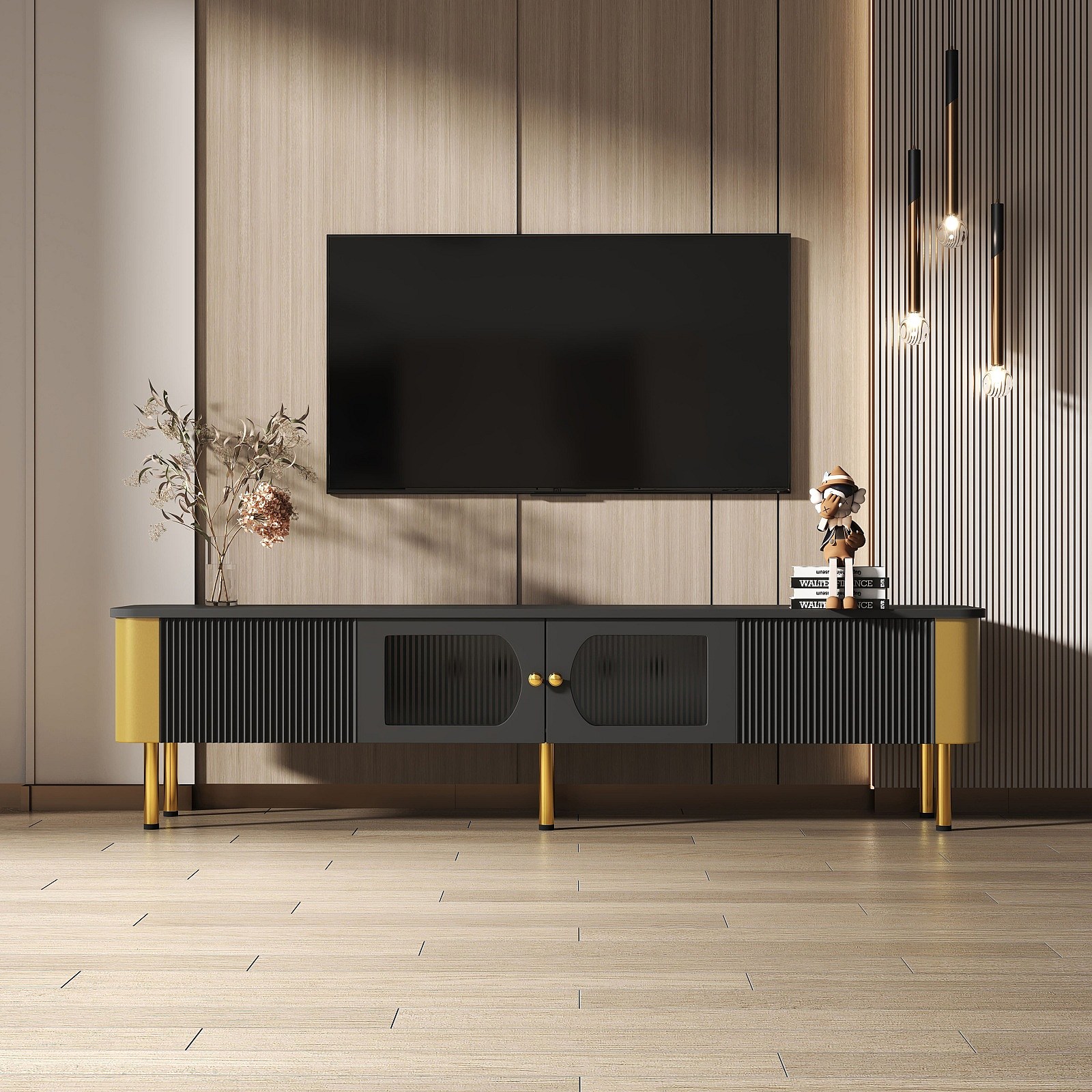 M vel De TV 170x50x34cm Com Gavetas E Pain is De Portas Com Formato 