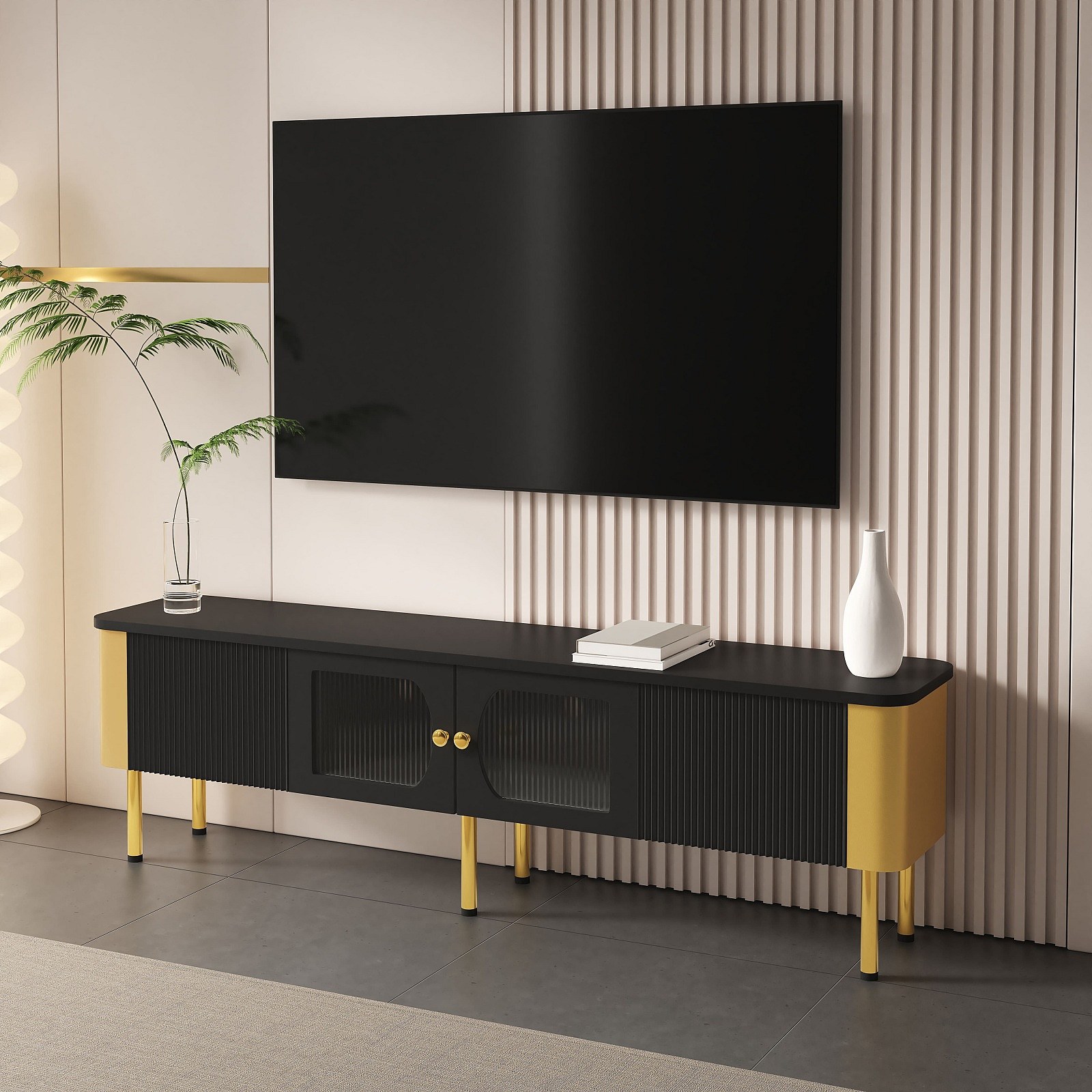 M vel De TV 170x50x34cm Com Gavetas E Pain is De Portas Com Formato 