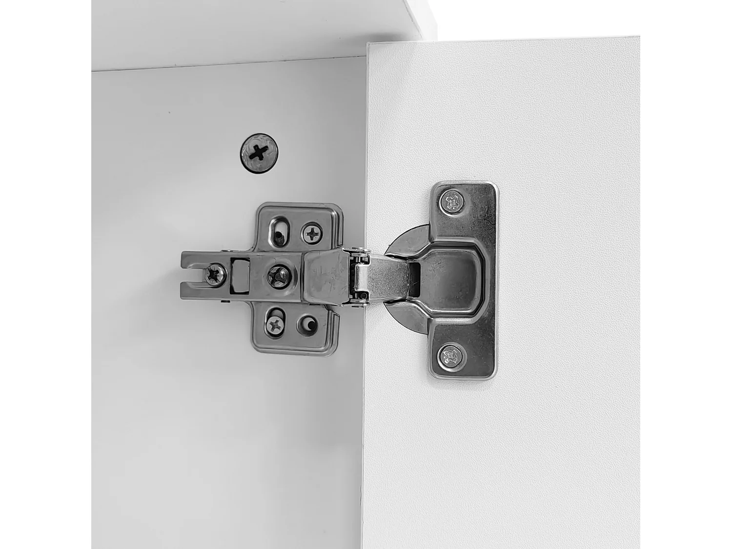 Meuble TV adapté à différents styles d'intérieur 4 portes 2 meubles avec poignées et pieds - blanc