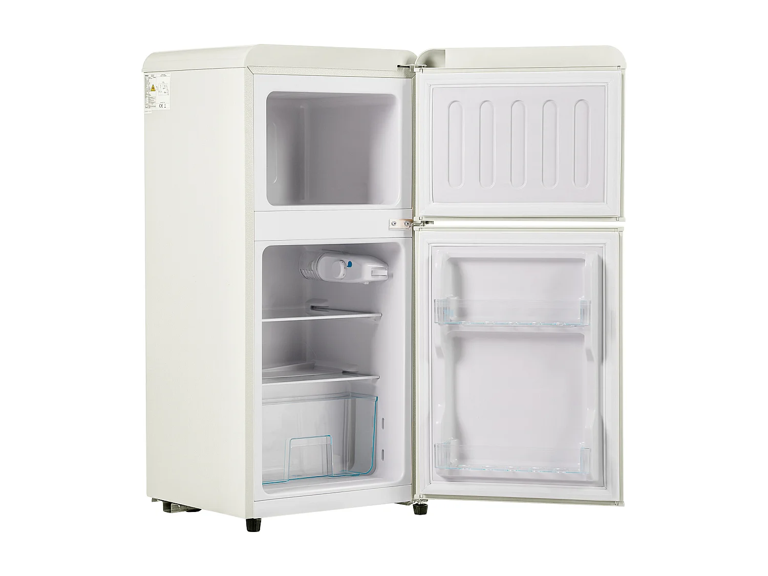 Refrigerador retro. Frigorífico-congelador combinado con un volumen total de 60 litros, un volumen de congelador de 22 litros.