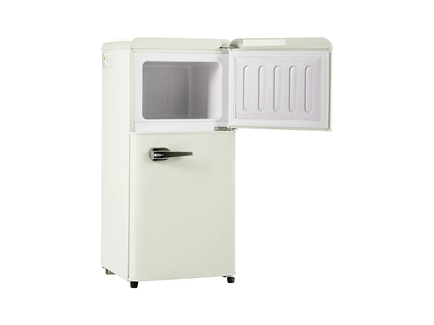 Réfrigérateur rétro. Réfrigérateur-congélateur combiné avec un volume total de 60 litres, un volume de congélateur de 22 litres