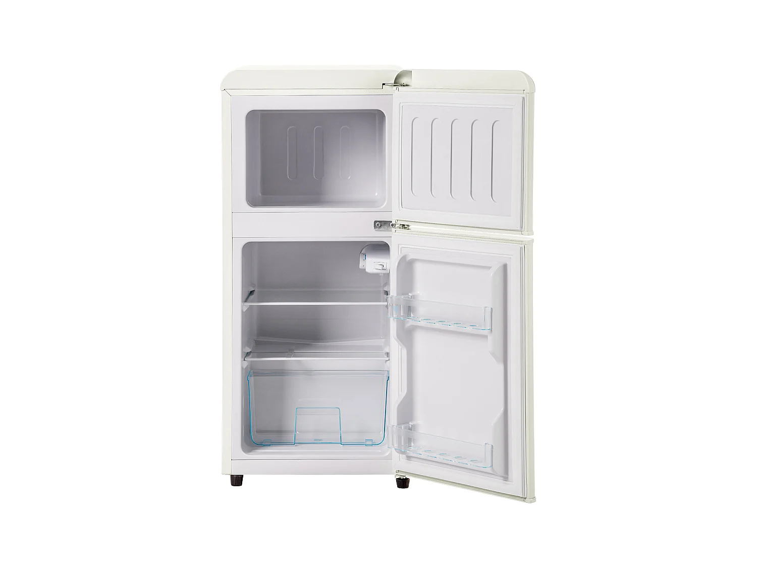 Réfrigérateur rétro. Réfrigérateur-congélateur combiné avec un volume total de 60 litres, un volume de congélateur de 22 litres