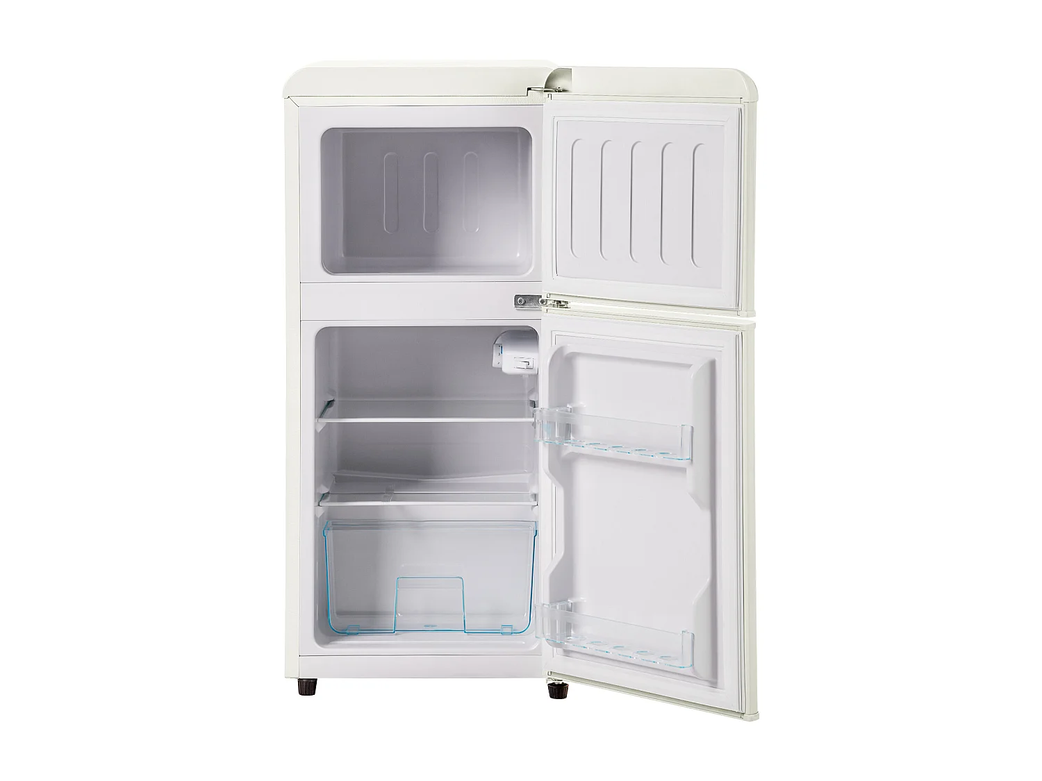 Réfrigérateur rétro. Réfrigérateur-congélateur combiné avec un volume total de 60 litres, un volume de congélateur de 22 litres