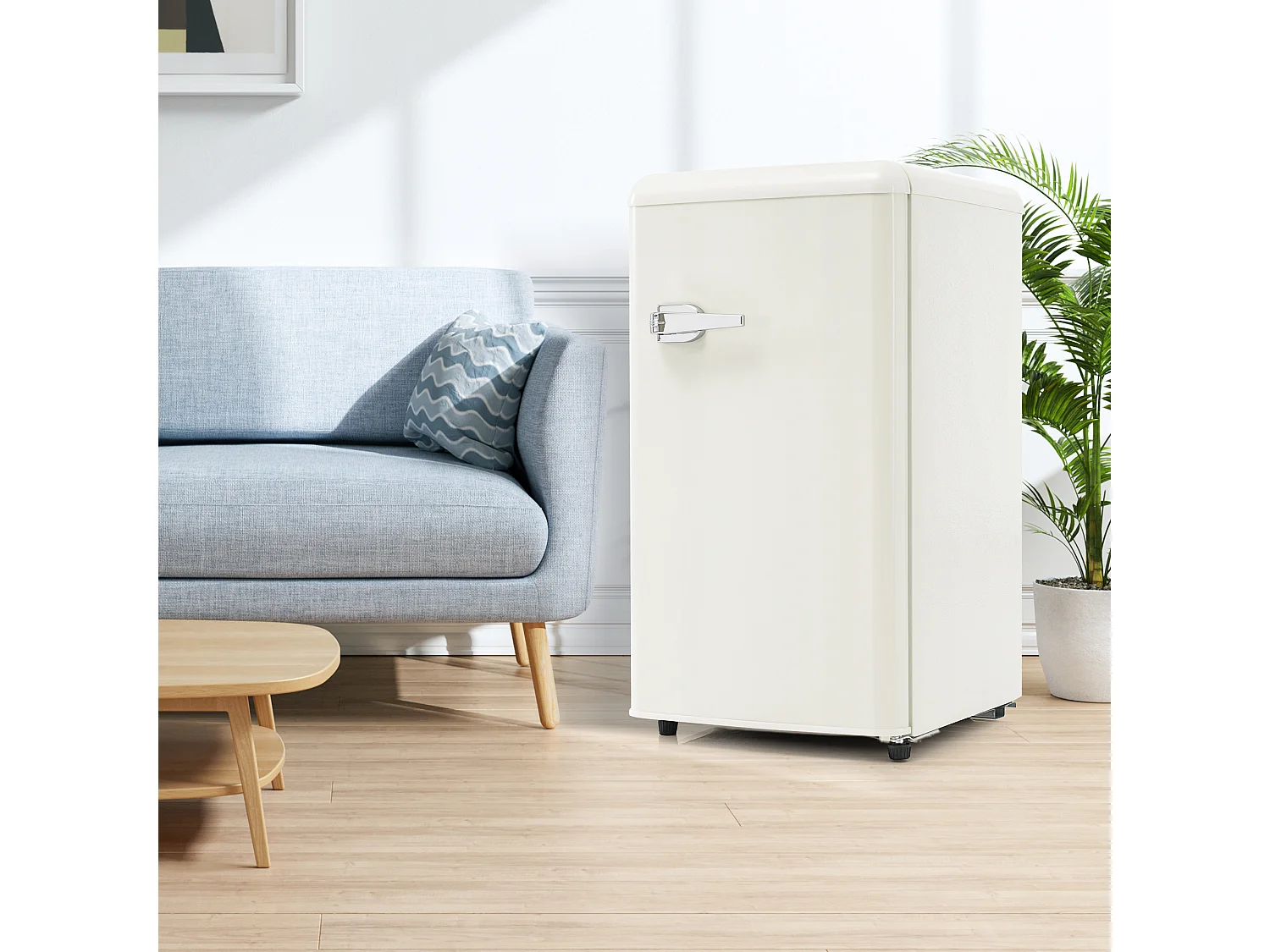 Réfrigérateur,76L, 1 PORTR,éclairage par LED,Pieds réglables,41*42*75 cm,blanc