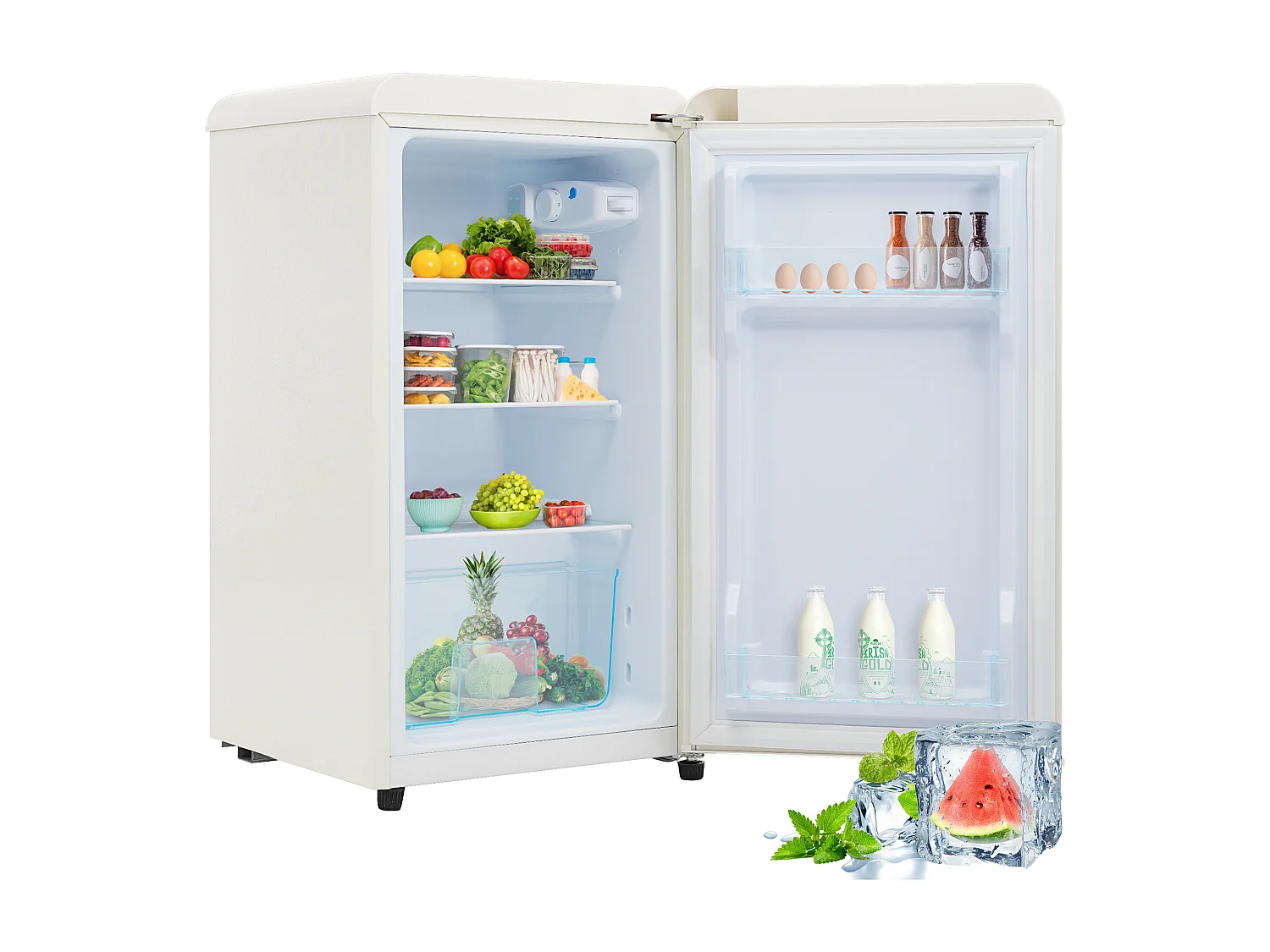 Réfrigérateur,76L, 1 PORTR,éclairage par LED,Pieds réglables,41*42*75 cm,blanc