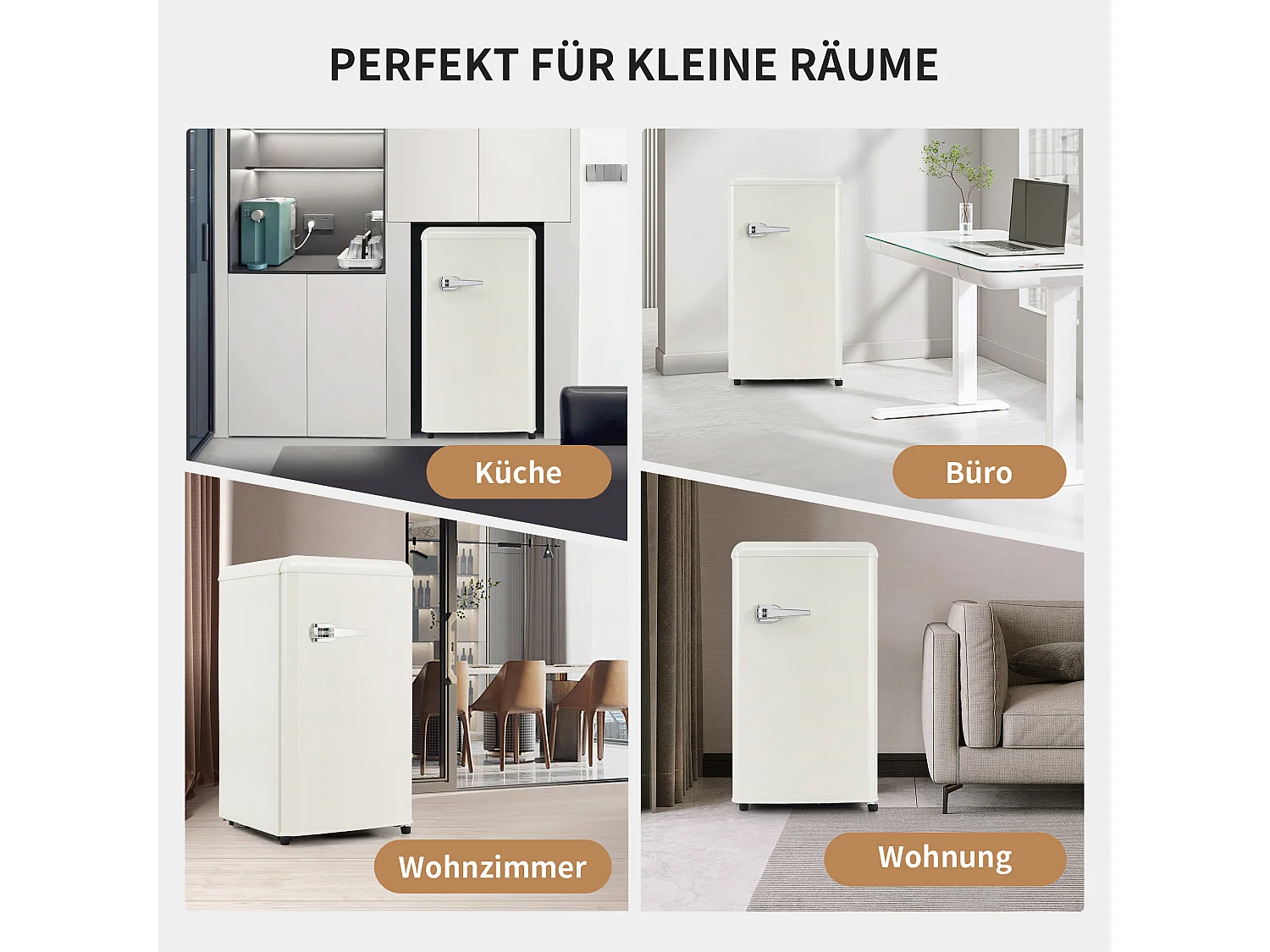 Réfrigérateur,76L, 1 PORTR,éclairage par LED,Pieds réglables,41*42*75 cm,blanc