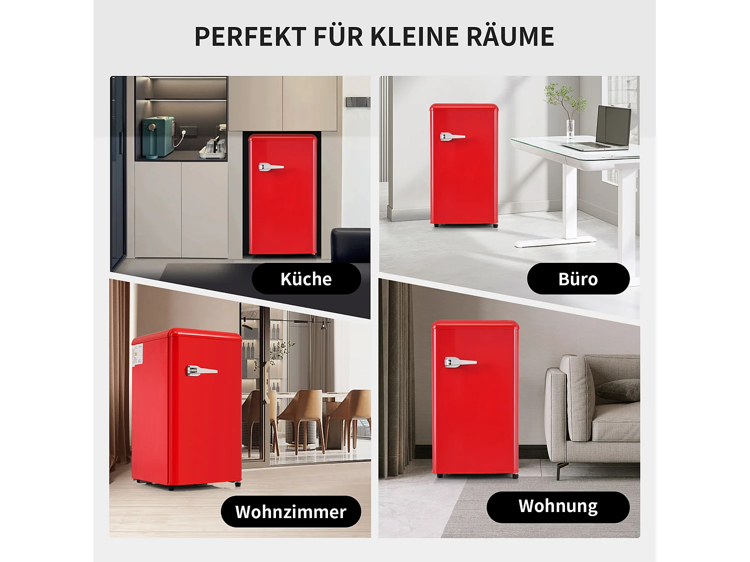 Réfrigérateur,76L, 1 PORTR,éclairage par LED,Pieds réglables,41*42*75 cm