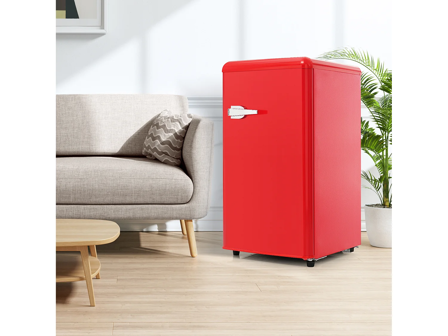 Réfrigérateur,76L, 1 PORTR,éclairage par LED,Pieds réglables,41*42*75 cm