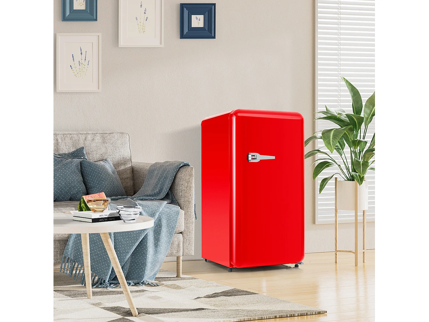 Frigorífico, CON UNA PUERTA, 91L, con mini congelador, 85 kWh/año, luz LED, Clase E, 45*51*88 cm-negro