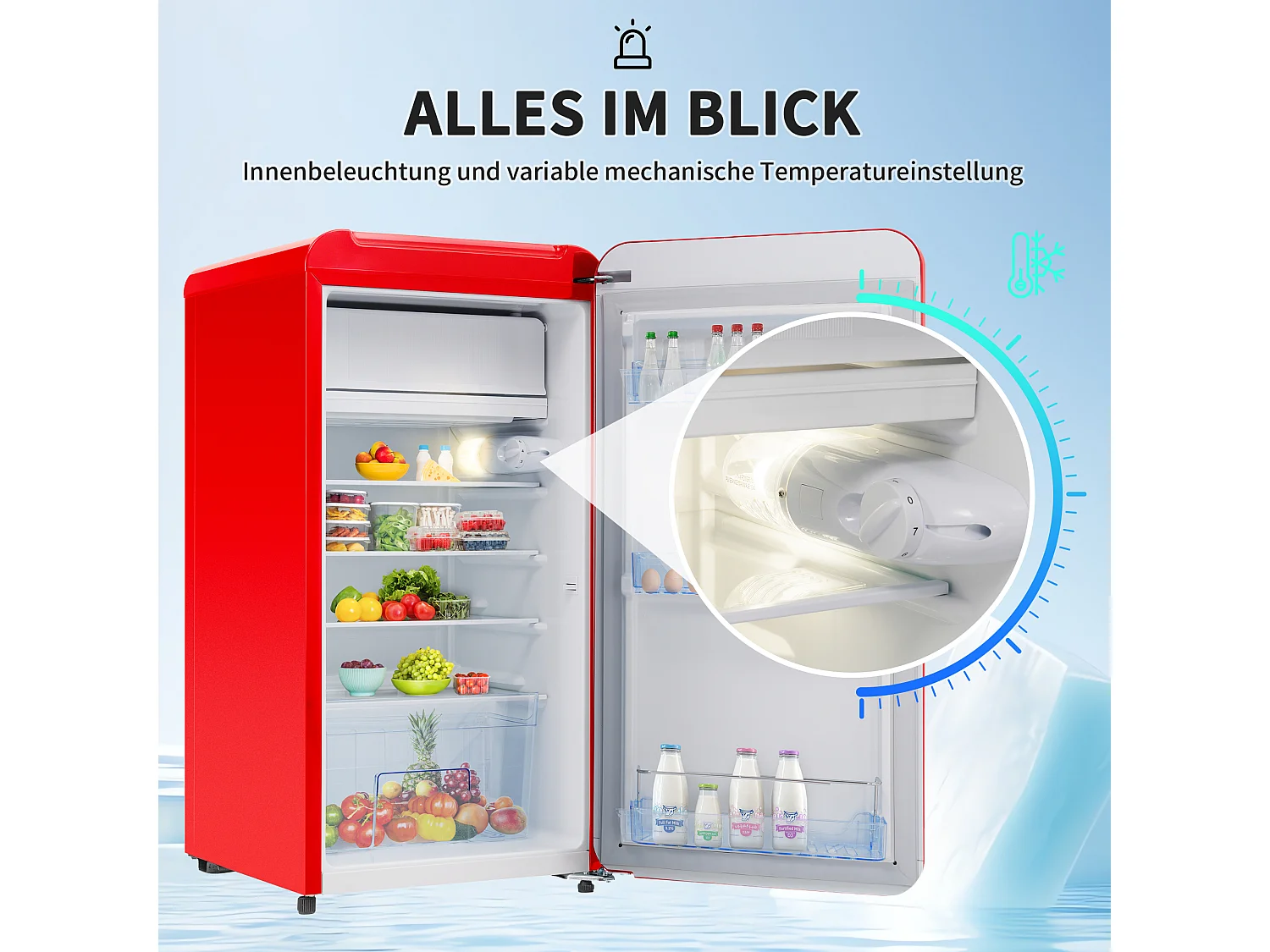 Frigorífico, COM UMA PORTA, 91L, com mini congelador, 85 kWh/ano, luz LED, Classe E, 45*51*88 cm-preto