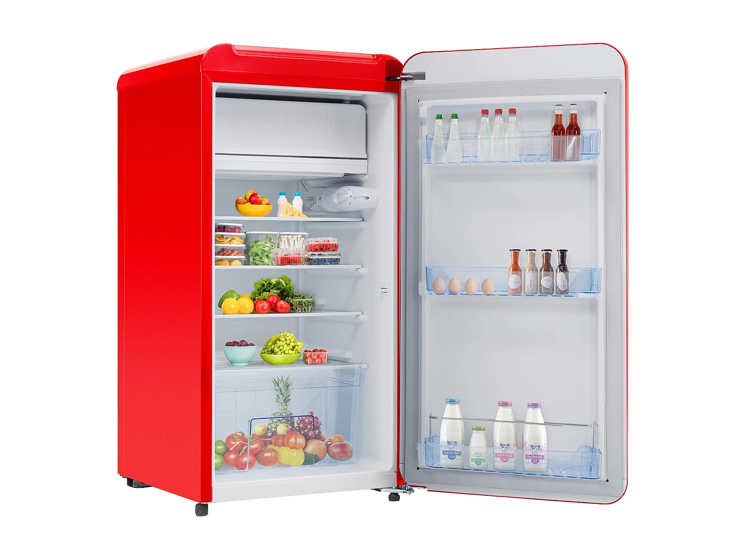 Frigorífico, COM UMA PORTA, 91L, com mini congelador, 85 kWh/ano, luz LED, Classe E, 45*51*88 cm-preto