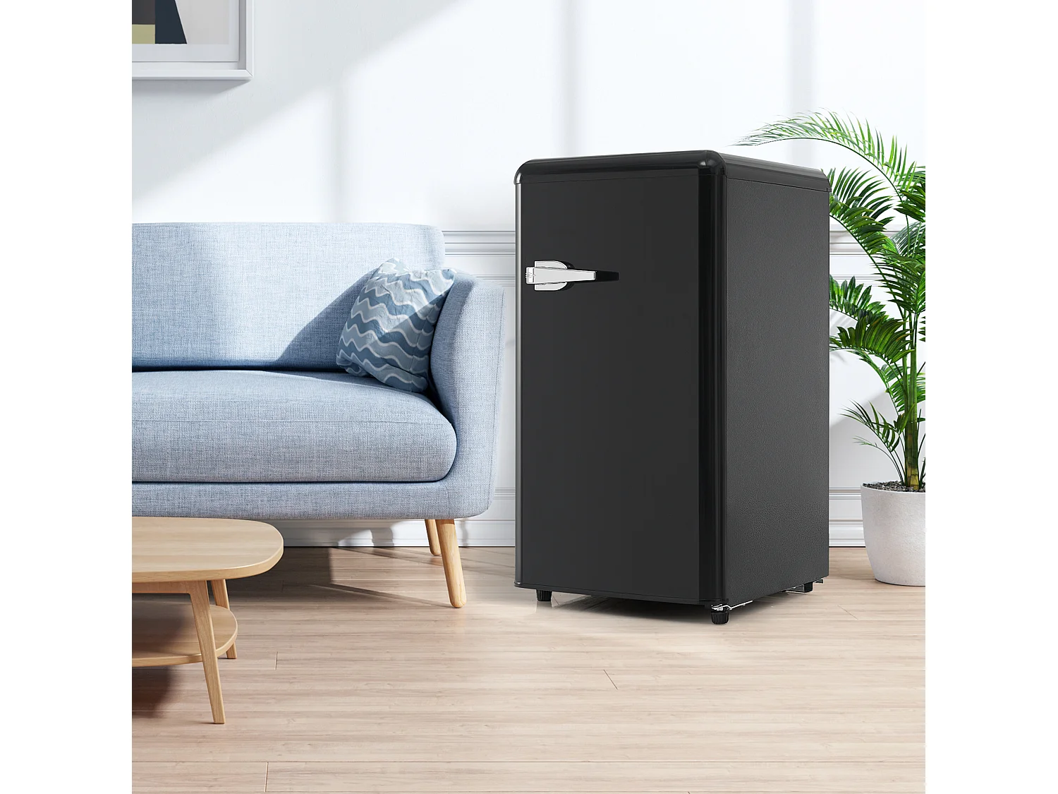 Réfrigérateur,76L, 1 PORTR,éclairage par LED,Pieds réglables,41*42*75 cm,NOIR