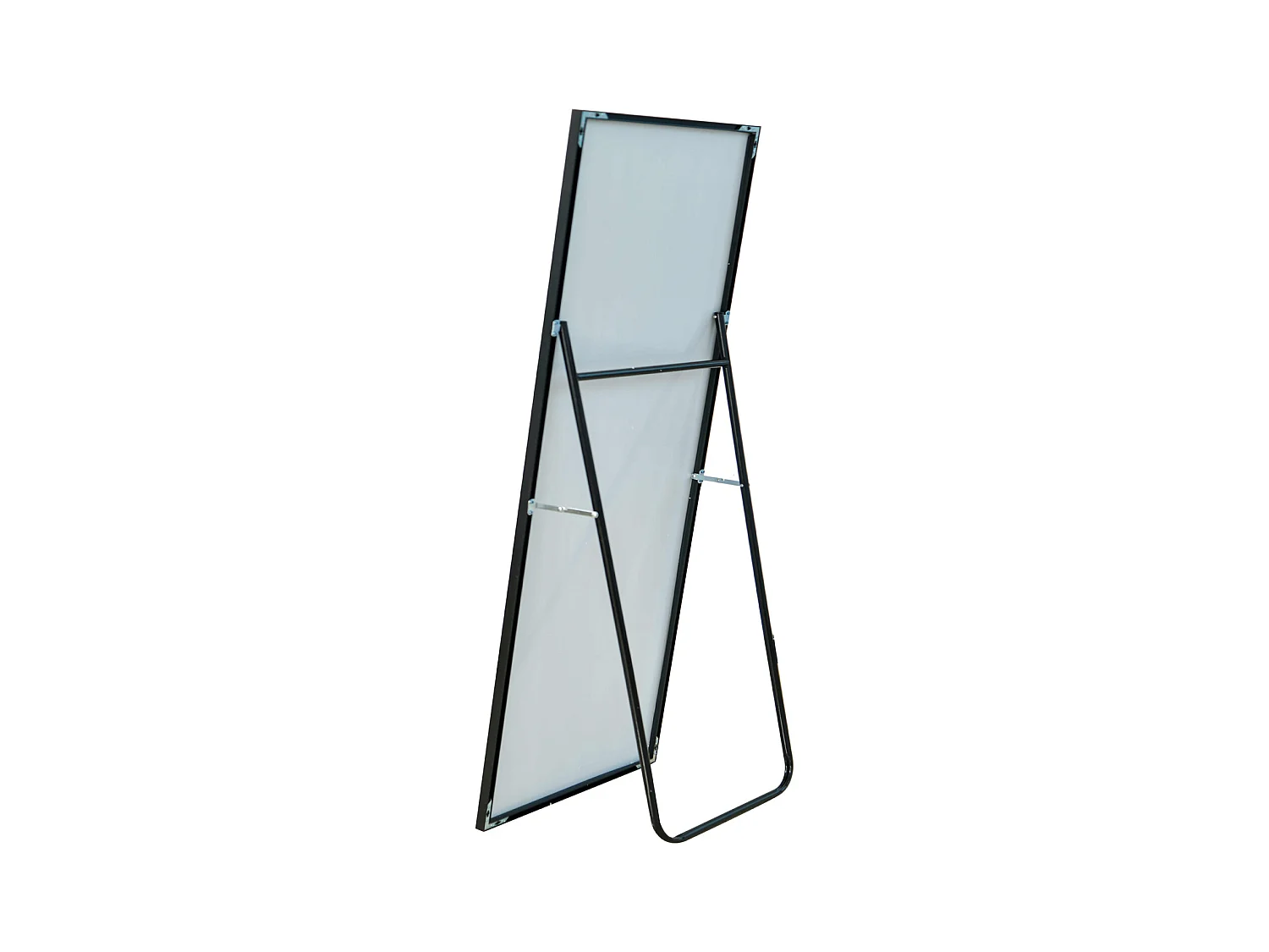 Miroir sur Pied Rectangle avec Cadre en Métal Miroir sur Pied HD Grand pour Salon, Chambre et Dressing Miroir Noir 180x80cm
