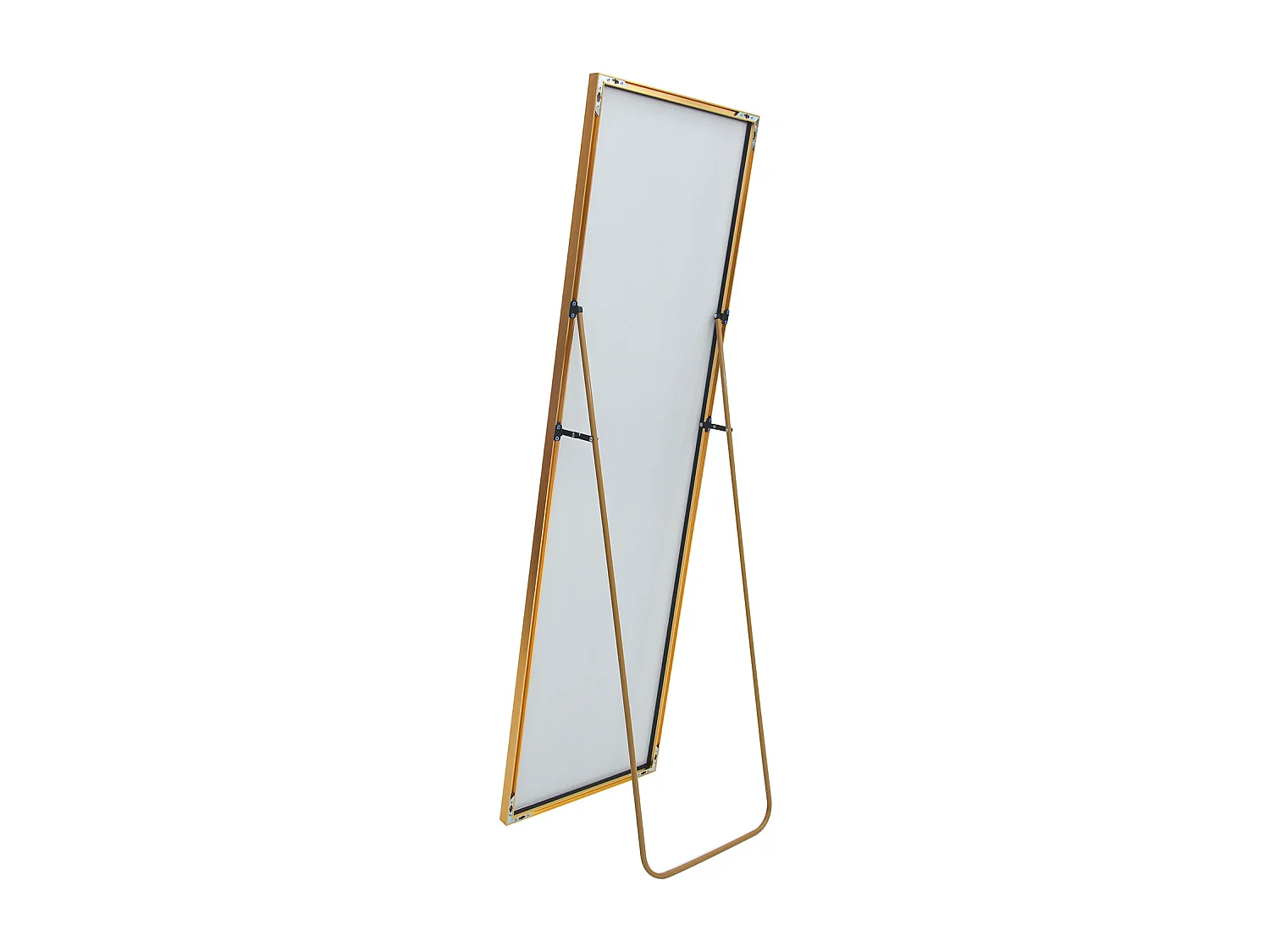 Espelho de pé retangular com moldura em metal HD Espelho de pé grande para sala de estar, quarto e closet Espelho dourado 165x60cm